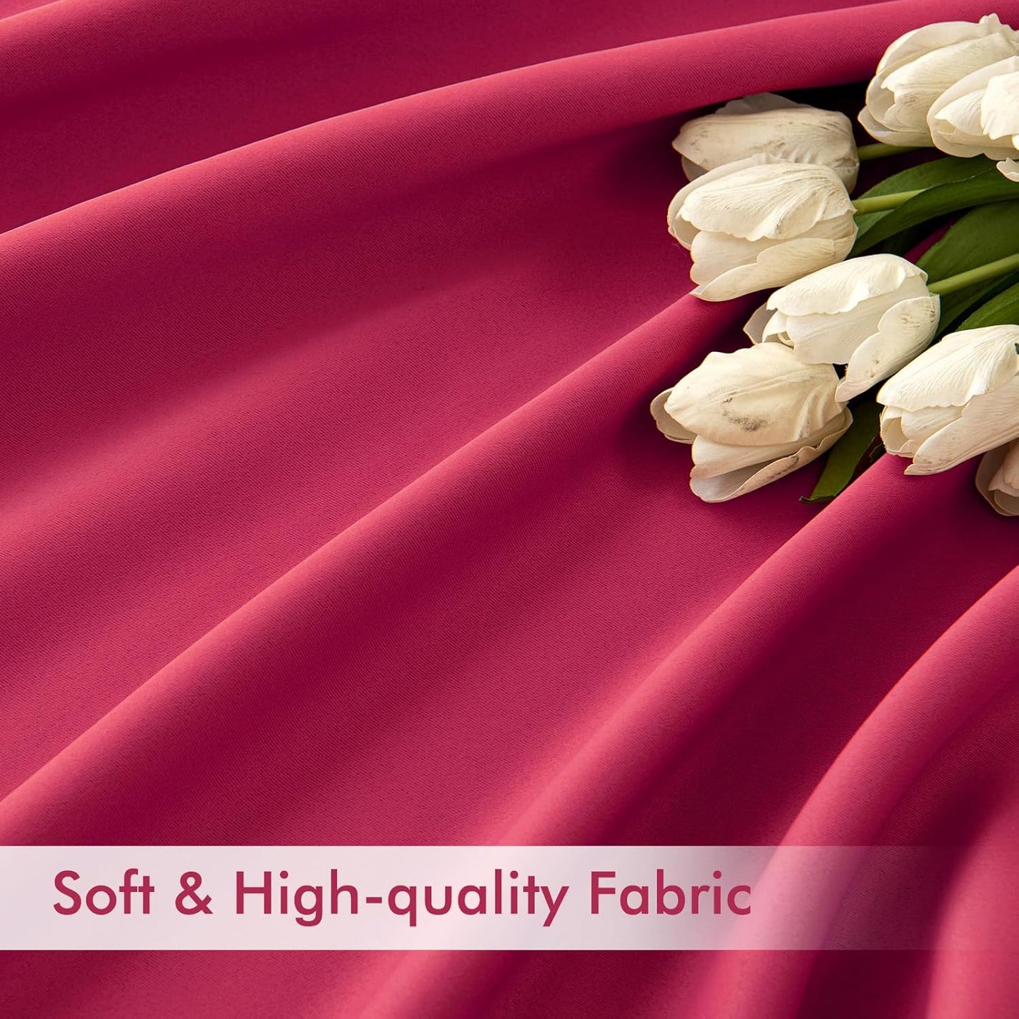 MIULEE Hot Pink Back Tab Blackout Curtains 108 Inch Long 2 Panels Set for Bedroom, Rod Pocket/Pinch Pleat Extra Long Thermal Insulated Living Room Darkening Pleated Light Blocking Drapes