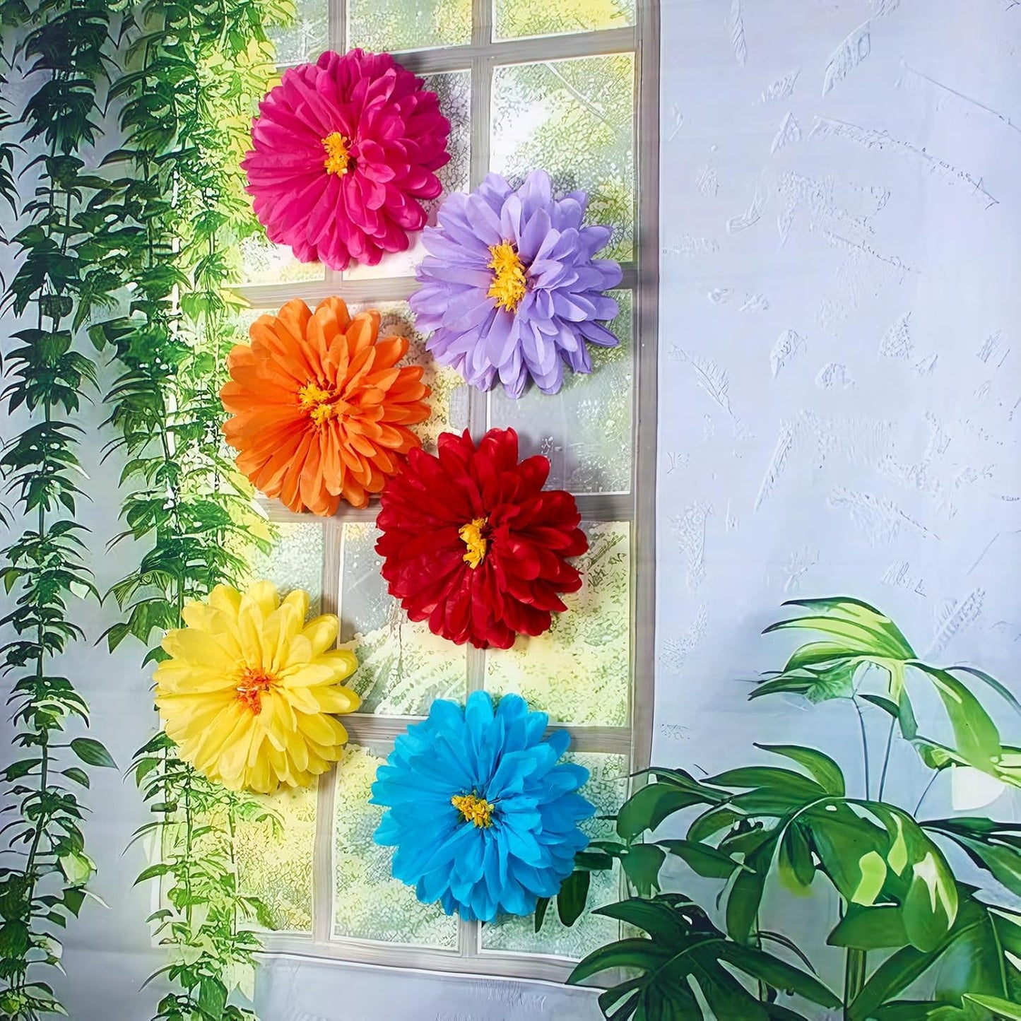 Homarkable 6 Pcs Large Tissue Paper Flowers, 20 Inch Handcrafted Giant Paper Flowers for Mexican Party Summer Wedding Birthday Backdrop Baby Shower Nursery Craft Outdoor Wall Decor