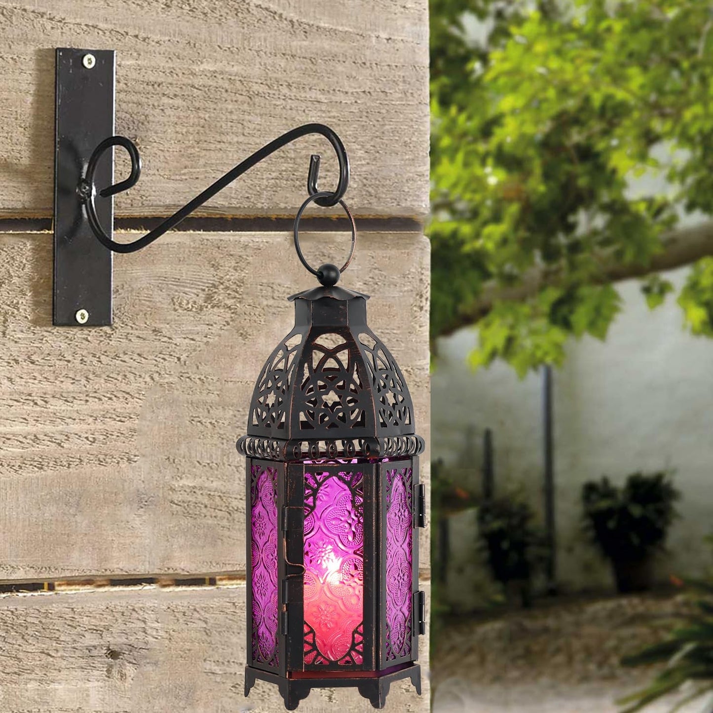 NEEDOMO Halloween Decorations,11'' Moroccan Lanterns Decorative Indoor & Outdoor, Vintage Christmas Candle Holder, Metal Lanterns Decorative, Table, Patio, Porch, Shelf, Christmas Spring Home Decor