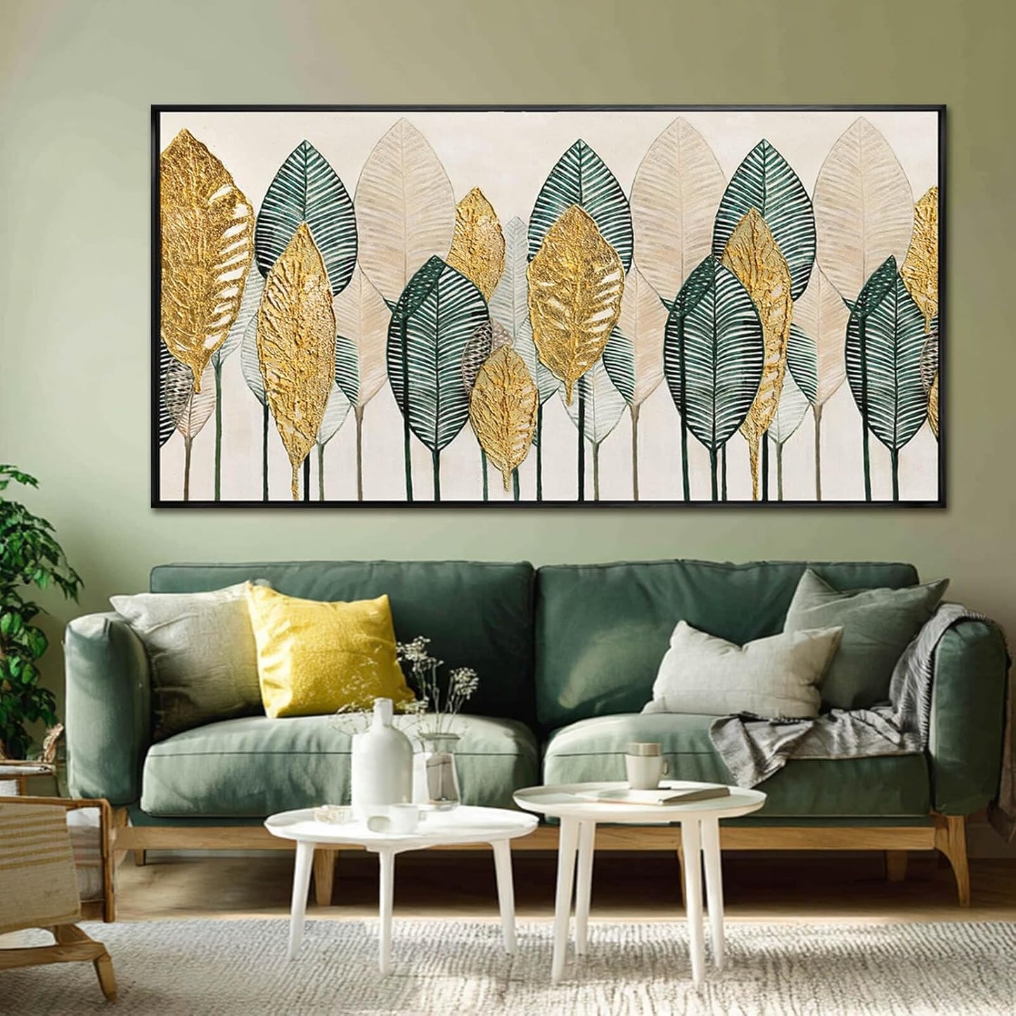 CHUDANHAO Vintage Wall Decor Gold Foil Wall Art Abstract Home Decorations Textured Artwork for Walls 24"x48" Pictures for Bedroom Office Art