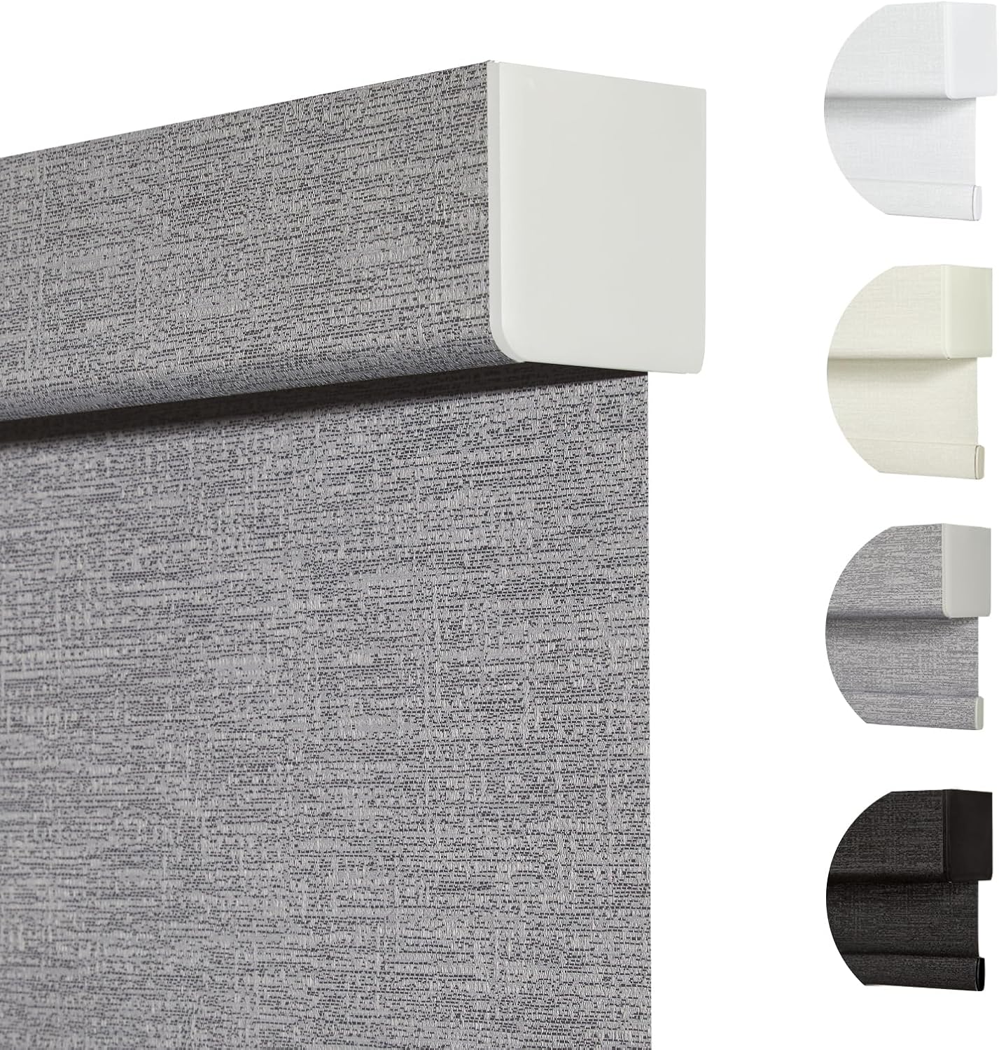 Persilux Blackout Roller Shades for Indoor Windows with Upgraded Cassette, Cordless Shades Window Blinds Pull Down for Doors, Easy to Install for Office/Living Room/Bedroom, Grey(51" W x 96" H)