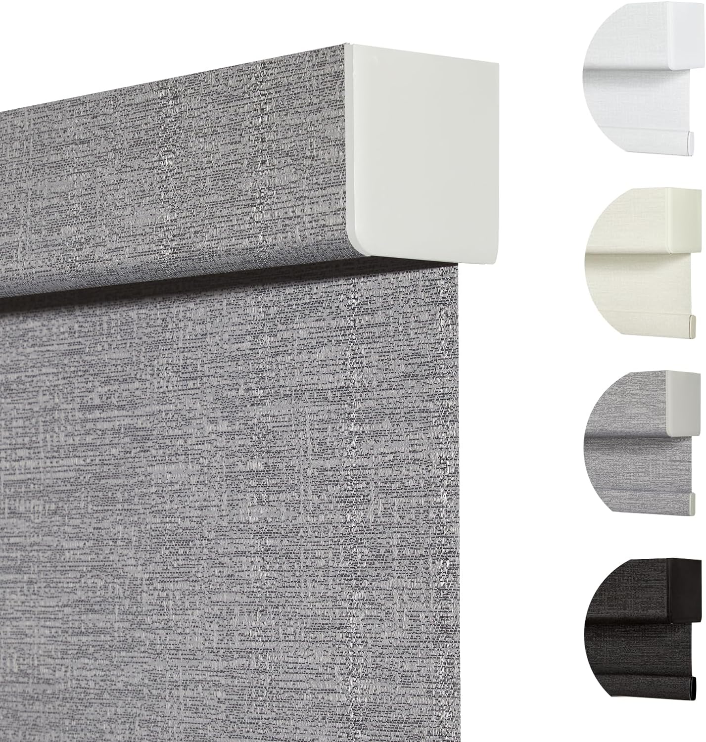 Persilux Blackout Roller Shades for Indoor Windows with Upgraded Cassette, Cordless Shades Window Blinds Pull Down for Doors, Easy to Install for Office/Living Room/Bedroom, Grey(31.5" W x 84" H)