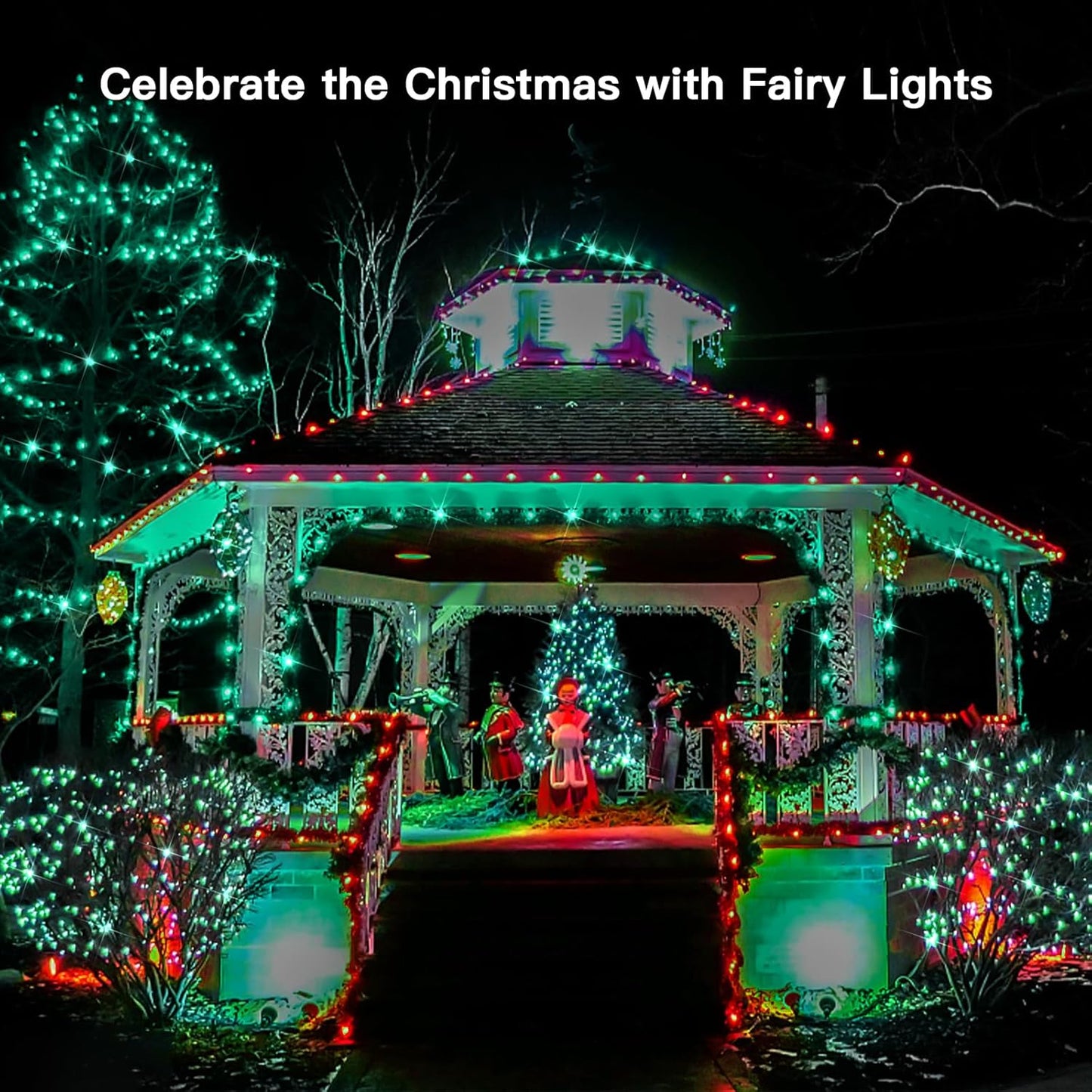 suddus Green Christmas Lights, 33ft 100 LED String Lights with Remote, Green Fairy Lights Battery Operated for Christmas, St Patricks Day, Bedroom, Wreath, Patio, Backyard, Garde, Party Decorations