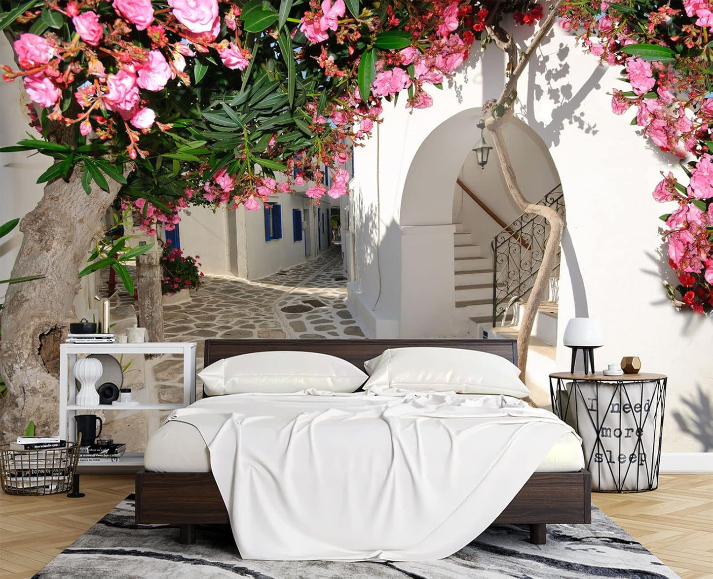Traditional Backalleys of Amorgos Greece Wall Mural Wallpaper for Bedroom 178" x 117"