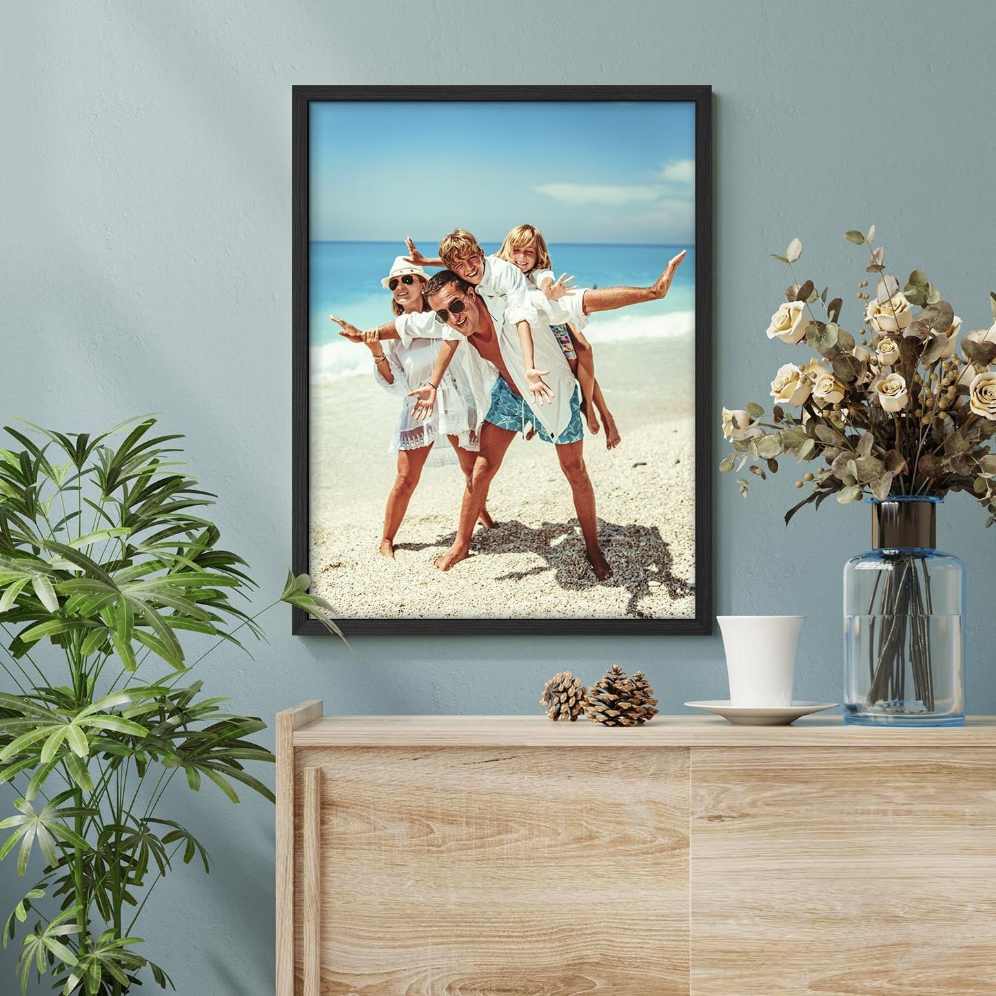 wall26 Custom Framed Poster Wall Art for Living Room, Bedroom Canvas Prints for Home Decoration Ready to Hang - 12"x16" Black