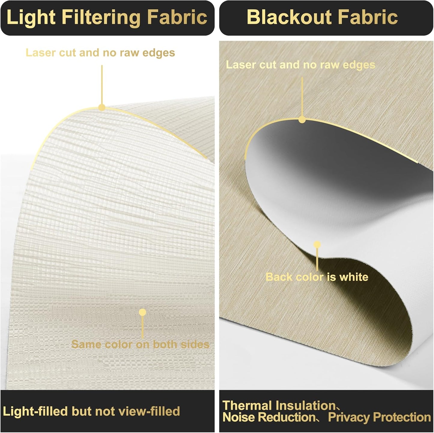 BERISSA Dual Roller Shades with Cassette Valance,Double Blackout and Light Filtering Roller Shades for Home Office Door.Striped Jacquard Beige.60 W x 72" H
