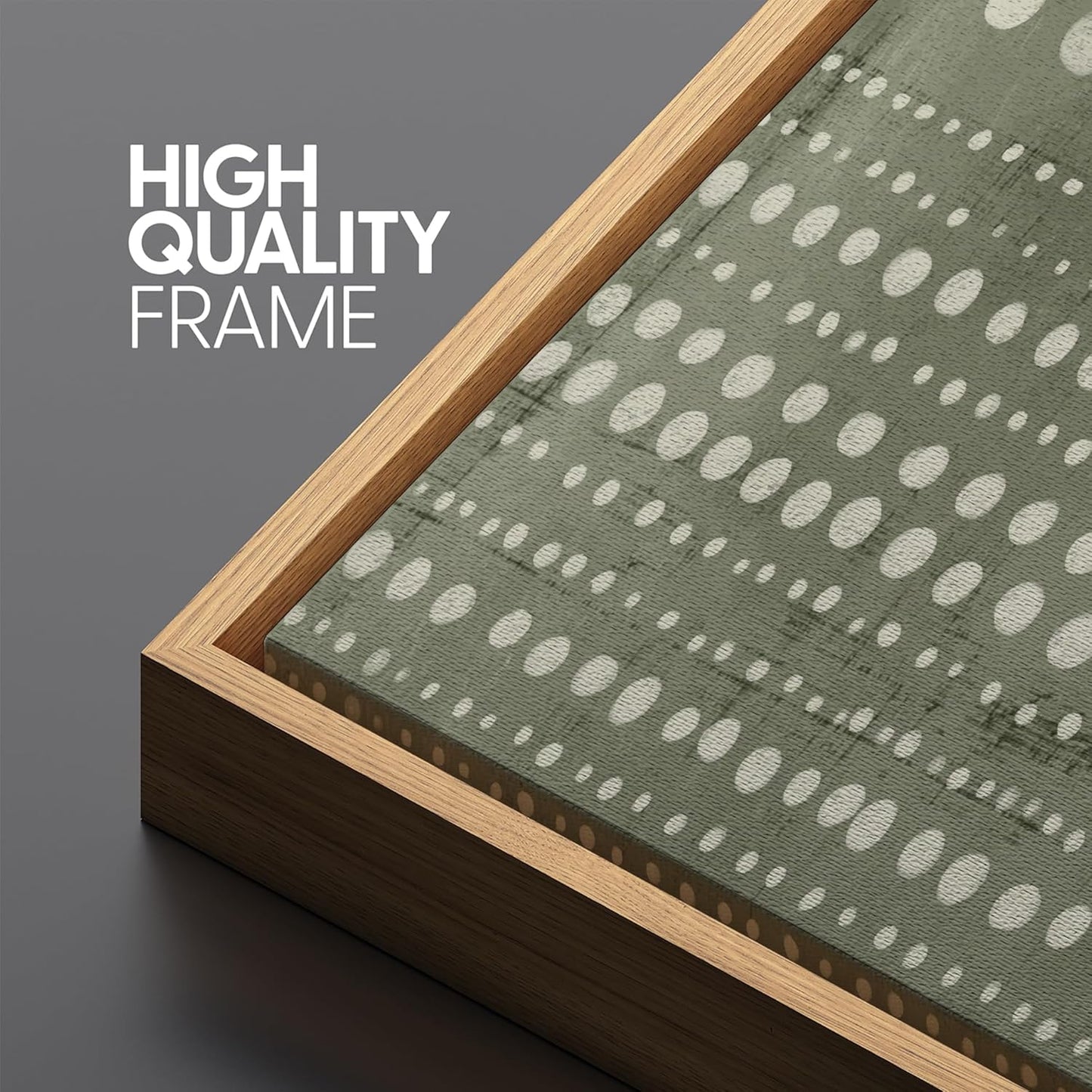 MUDECOR Large Framed Canvas Print Wall Art Abstract Dot Matrix Canvas Art in Olive Tones Antique Retro Fine Art Illustrations Decorative Colorful for Bedroom - 60"x20"