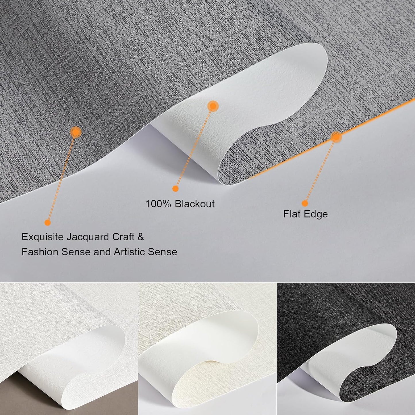 Persilux Blackout Roller Shades for Indoor Windows with Upgraded Cassette, Cordless Shades Window Blinds Pull Down for Doors, Easy to Install for Office/Living Room/Bedroom, Grey(27" W x 48" H)
