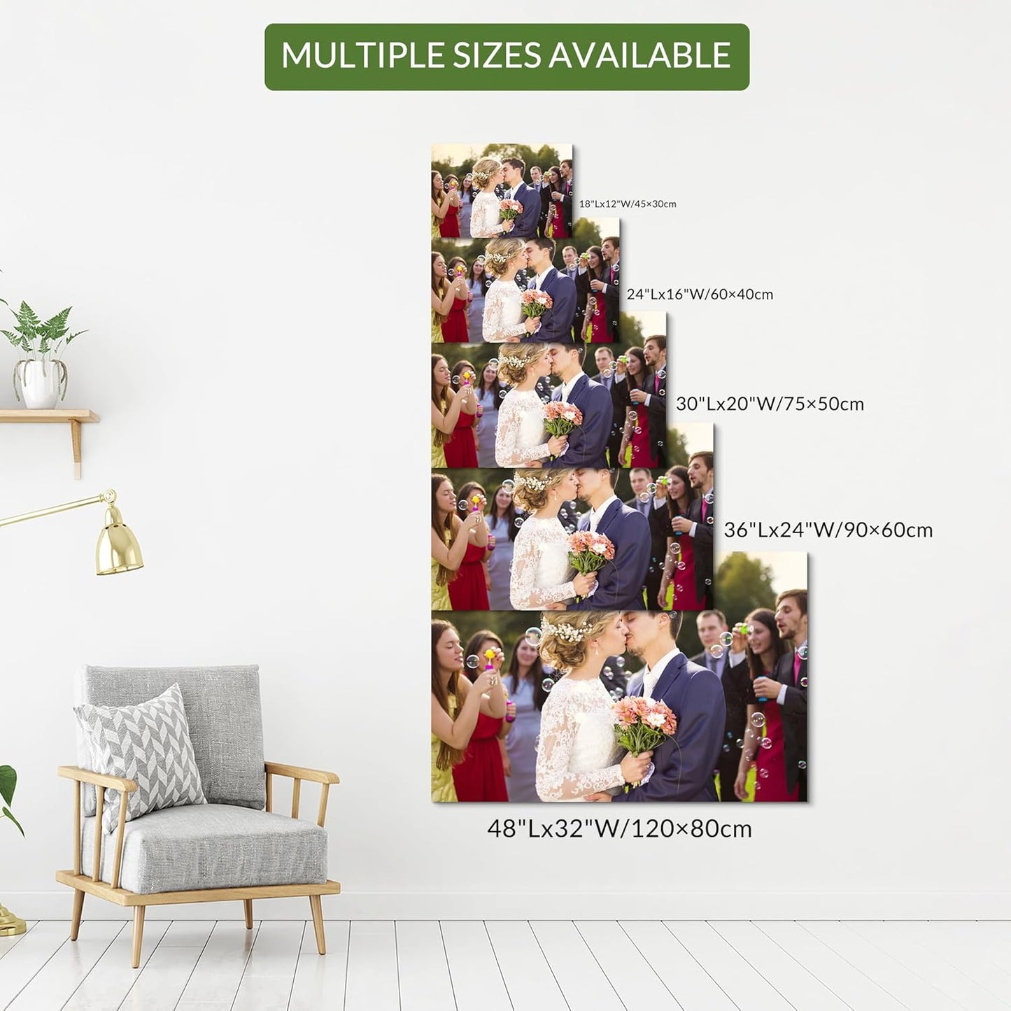 Wewejia Custom Canvas Prints with Your Photos 24x16inch, Upload Your Wedding Picture/Photo - Custom Personalized Canvas Photo Gifts Couples Family Baby Pets Home Decor Easy to hang