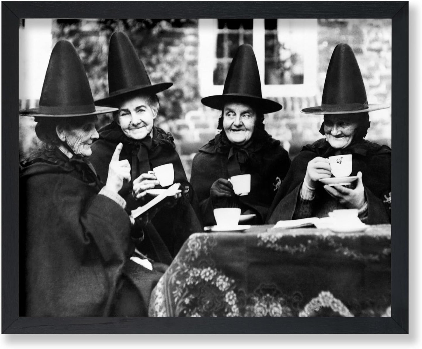 Poster Master Vintage Witches Tea Party Poster - Retro Witchcraft Print - Halloween Art - Gift for Men & Women - Funny Gothic Decor for Living Room, Bedroom, Kitchen or Dorm - 16x20 UNFRAMED Wall Art