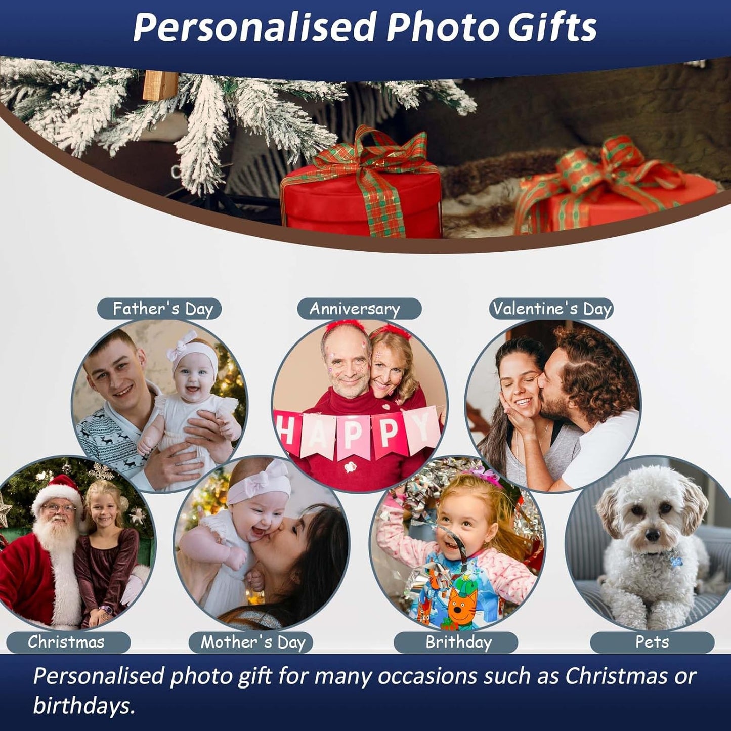 AIRUIXIO Custom Canvas Prints with Frame | Personalized Photo Canvas for Christmas Gifts | Ideal Family & Pet Wall Art Decor | Custom Canvas Wall Art 6x8Inch