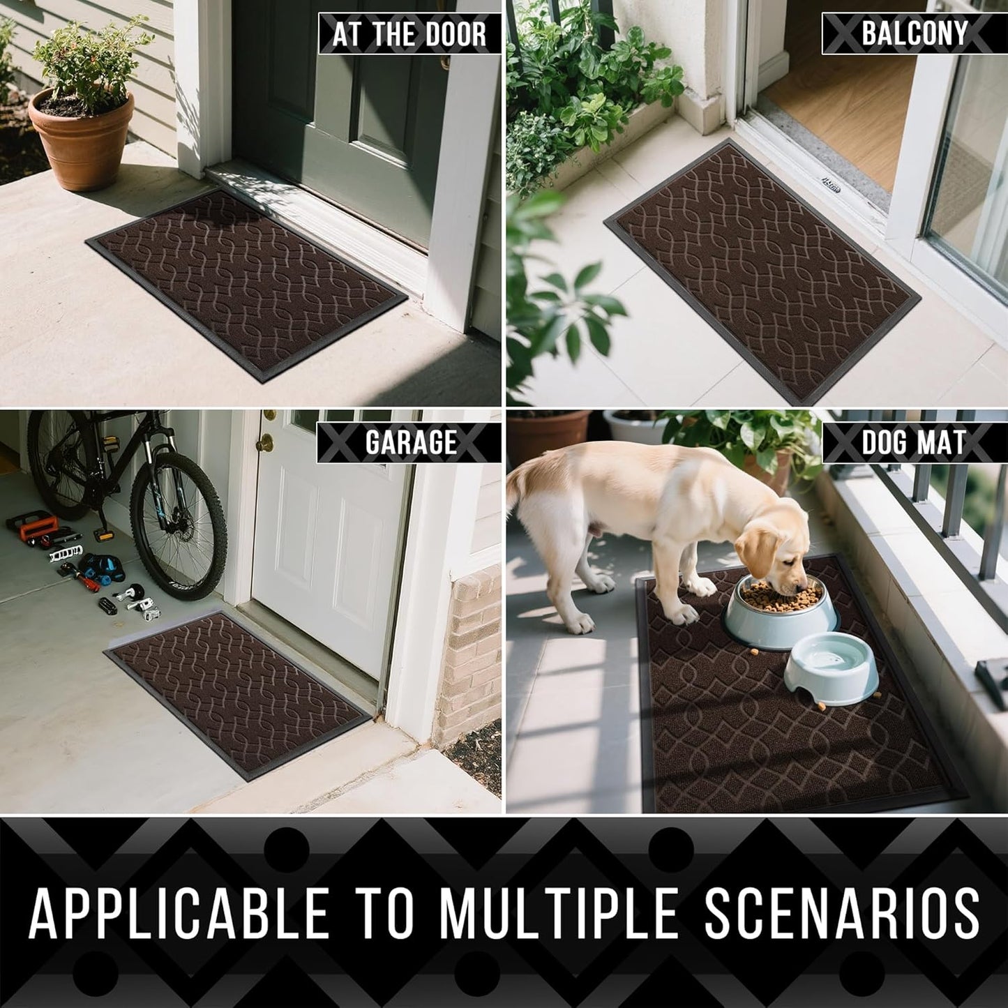 Yimobra Front Door Mat Outdoor Indoor72x24, All-Season, All-Weather, Heavy Duty Welcome Door Mats Outside Entrance, Non Slip Porch Patio Entrance Mat, Coffee