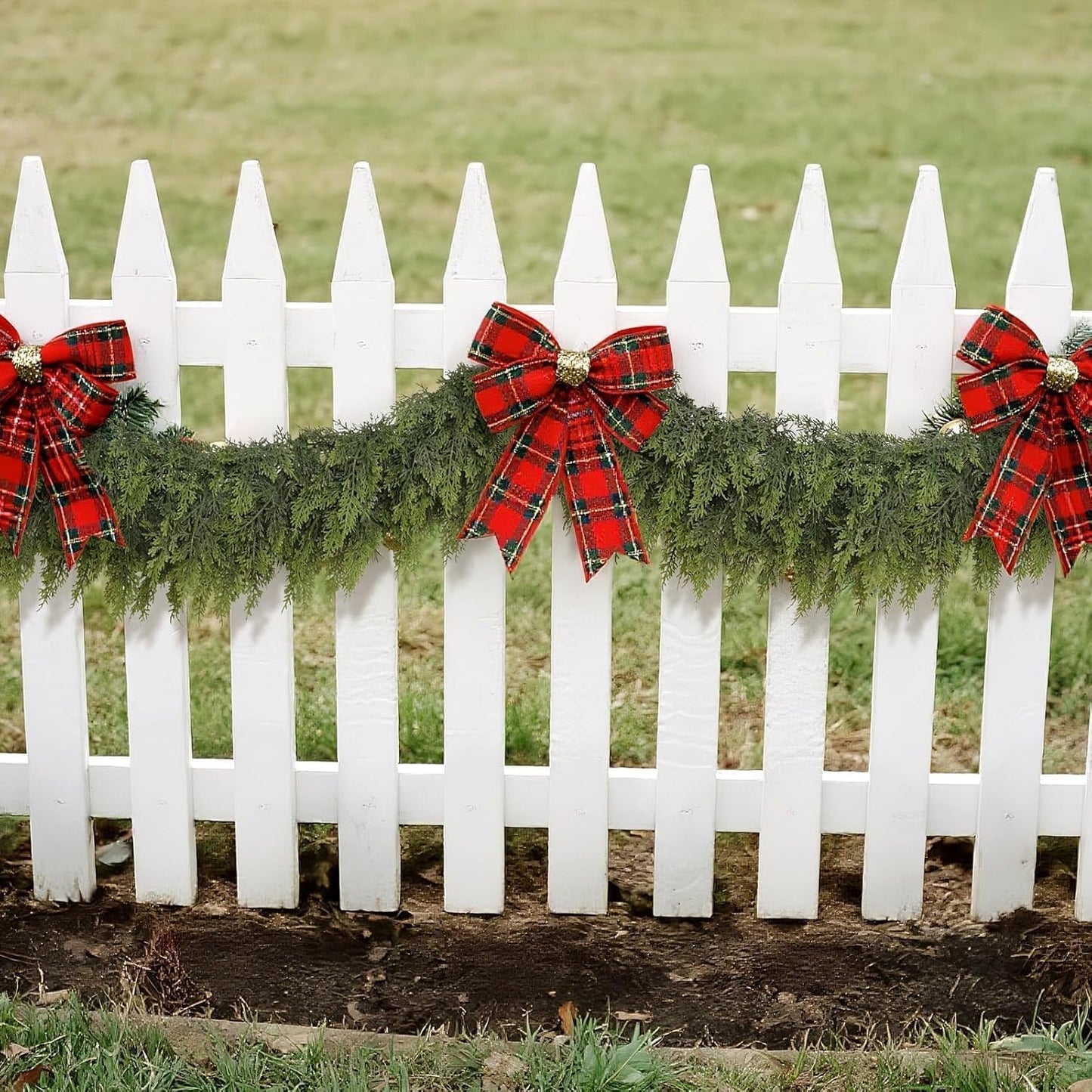 Real Touch Christmas Cedar Garland -5ft Artificial Garlands Faux Cedar Fake Pine Needles Garland for Fireplace,Table,Window,Stairs,Mante,Holiday Indoor Outdoor Xmas Decor(1PCS)