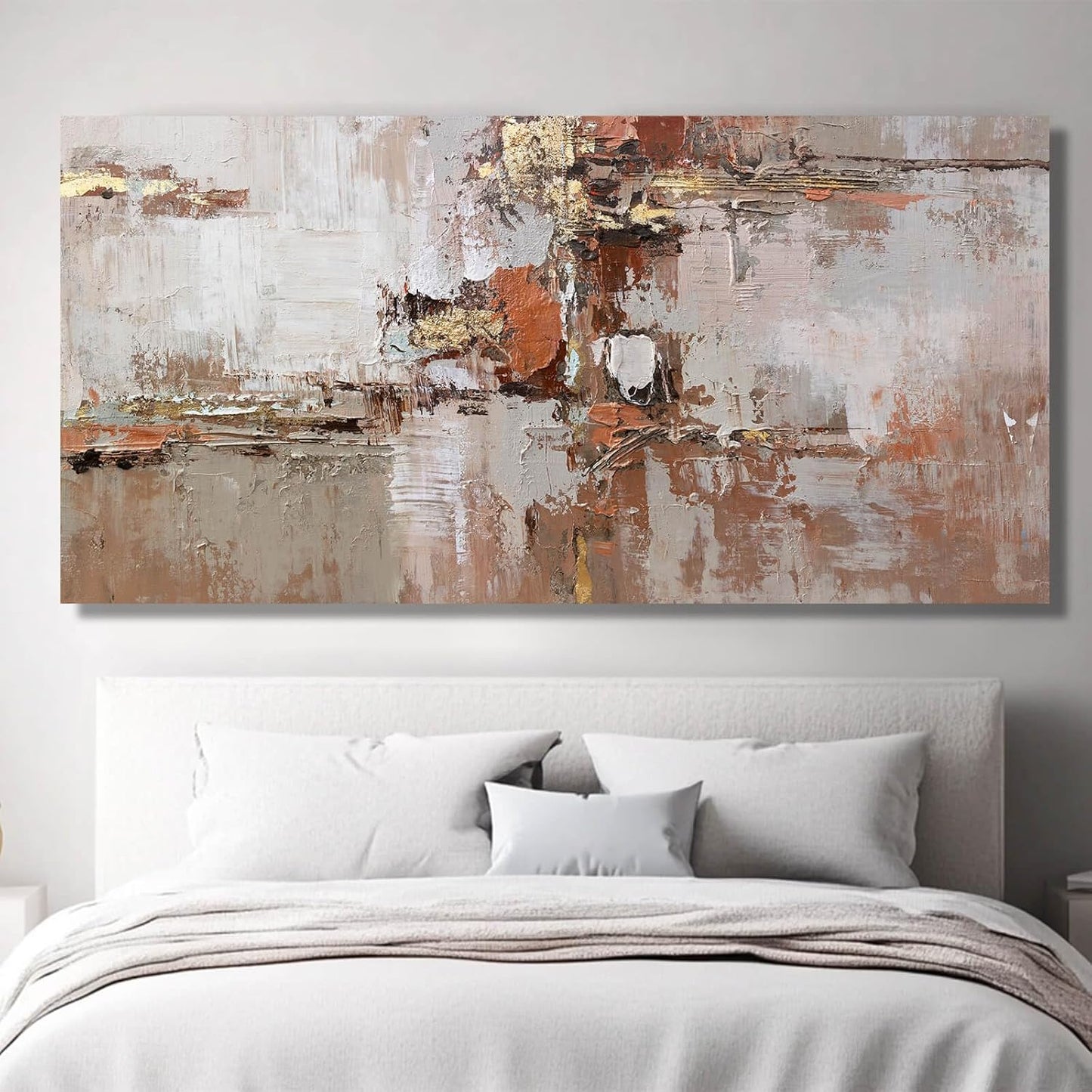 Gold Canvas Wall Art Framed Prints for Wall Decor 29"x58" Abstract Artwork for Living Room Posters for Bedroom Kitchen