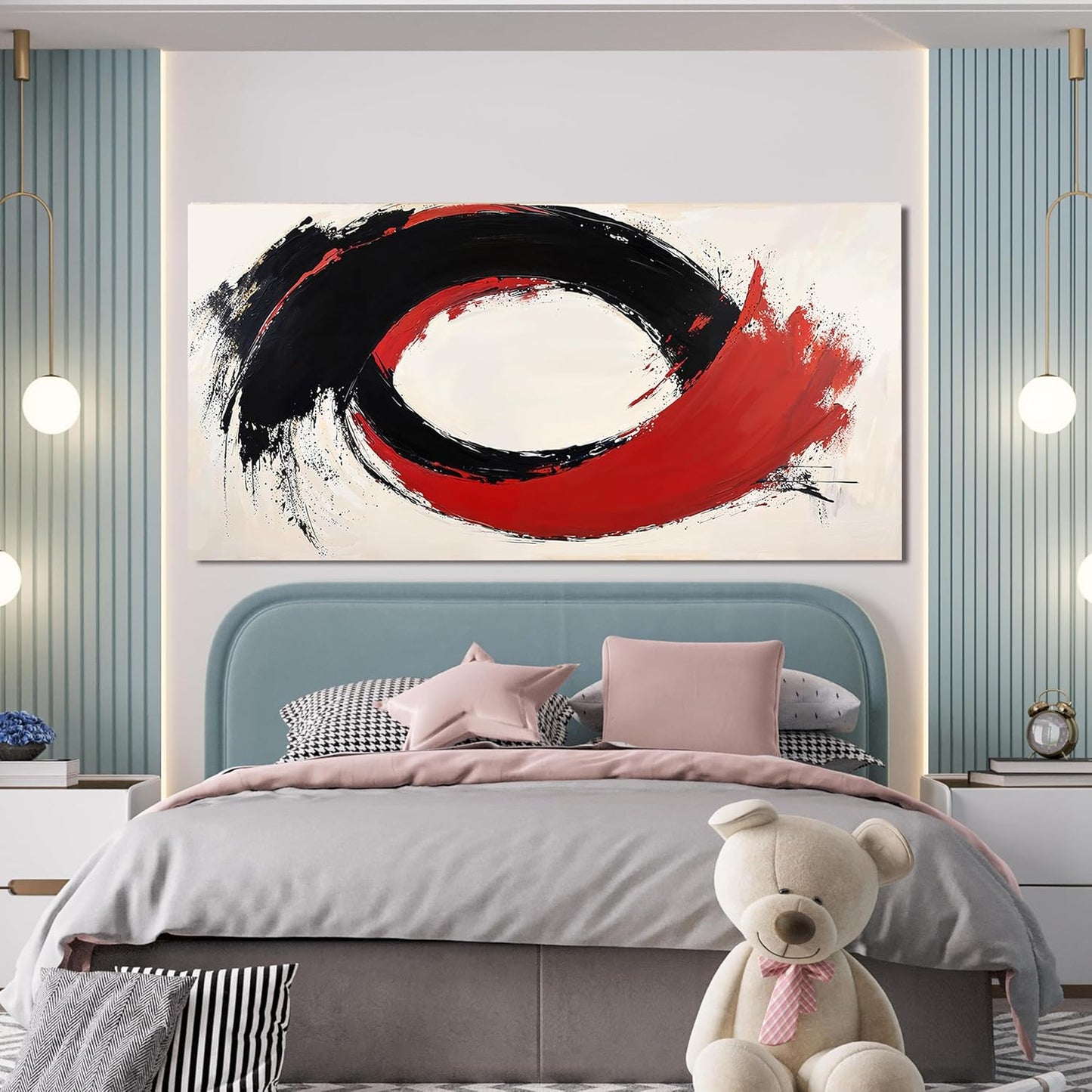 Abstract Wall Art Decor Minimalist Black And White Wall Art Prints Abstract Canvas Art Wall Decor Large Modern Wall Art Decorations Oversized Artwork for Walls Bedroom Office Decor 29" X 58"