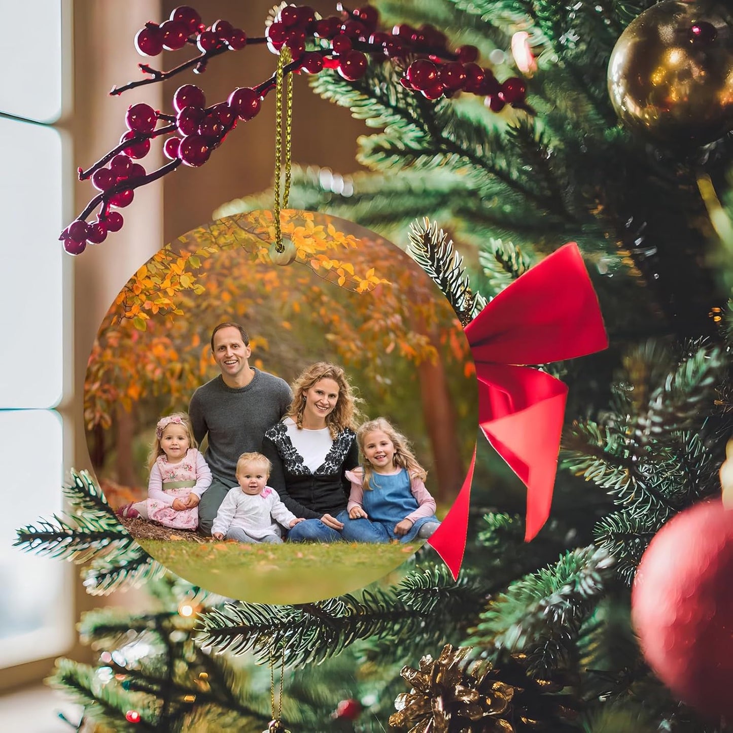 Personalized Christmas Ornaments,2025 Ceramic 3” Photo Frame Ornament w/Any Picture and Text - 3 Shape Options,Double Sided - Custom Xmas Ornament Picture Frame for Christmas Tree,Xmas Ornaments