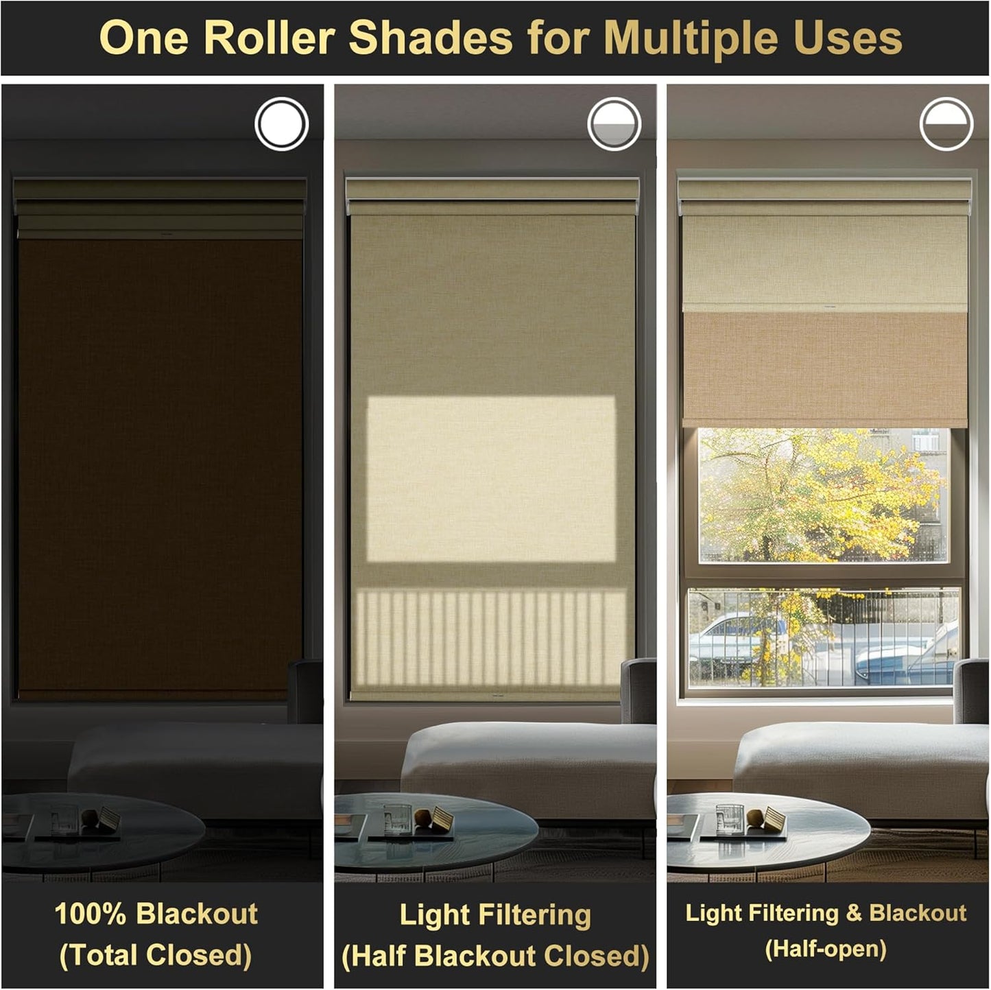 BERISSA Cordless Dual Roller Shades with Cassette Valance,Double Window Shades Blackout and Light Filtering Shades,Day and Night Roller Shades for Home Office Door.Linen Beige.32 W x 64" H