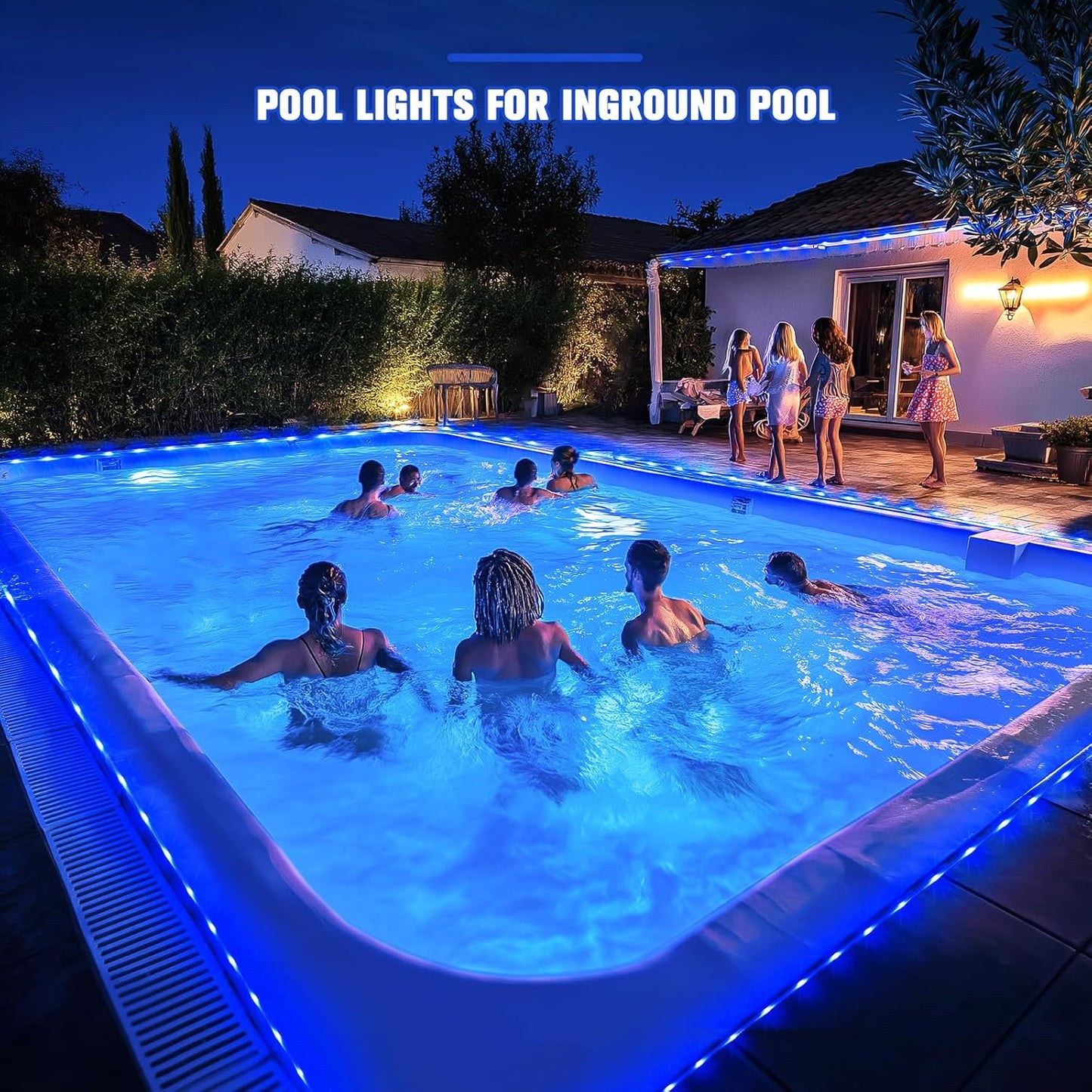 JMEXSUSS 2 Pack 100 LED Solar Rope Lights, IP65 Solar Rope Lights Outdoor Waterproof LED, 33ft 8 Modes PVC Tube Rope Light for Trampoline Xmas Fence Yard Walkway Path Garden(Blue)