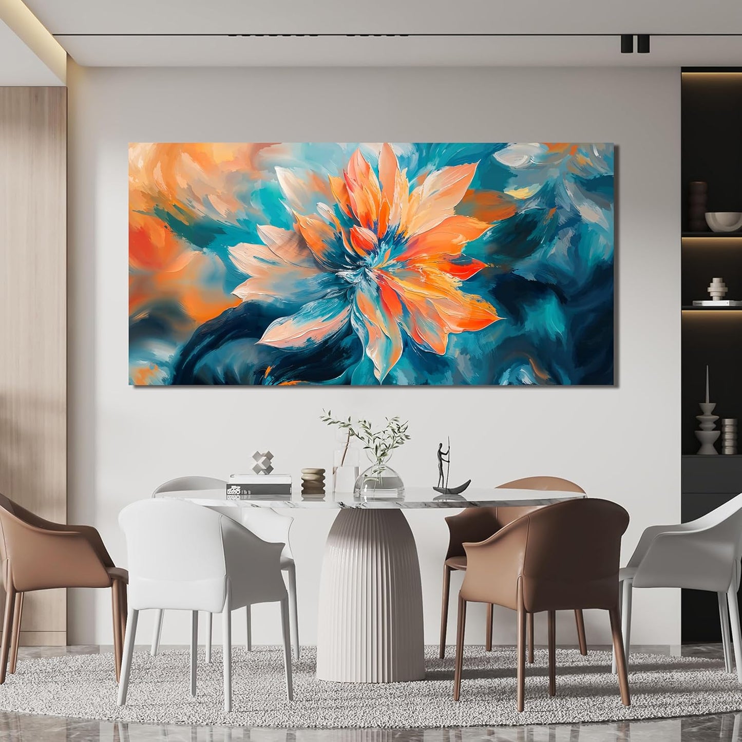 KUPTEU Canvas Wall Art Decor Wal Art Pictures for Living Room Colorful Flowers Wall Art Prints Decorations Canvas Art Wall Decor Artwork for Walls Bedroom Office Home Aesthetic Decor 20" X 40"