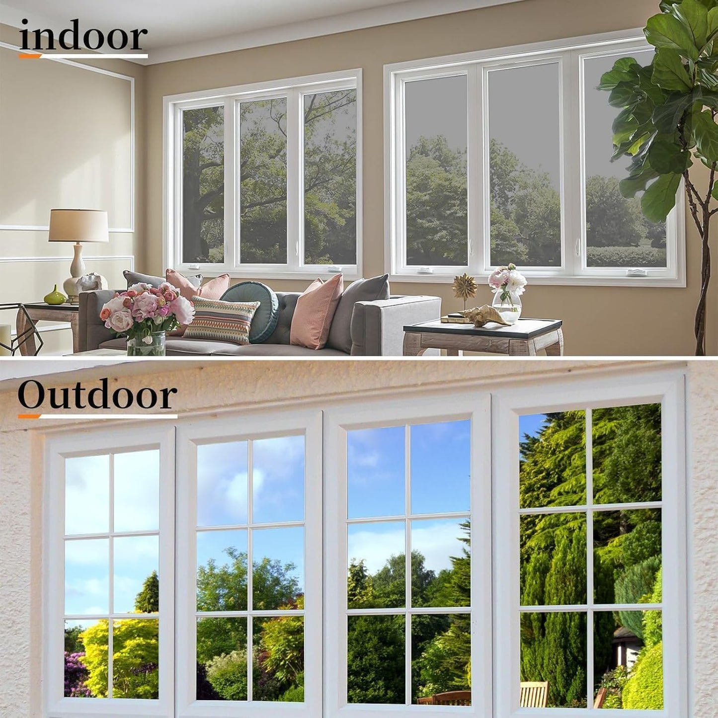 Niviy Window Tint One Way Window Privacy Film See Out Not in 23.6 x 78.7 Inch Window Tint for Home Heat Blocking Anti UV Glass Door Mirror Reflective Window Film, Silver
