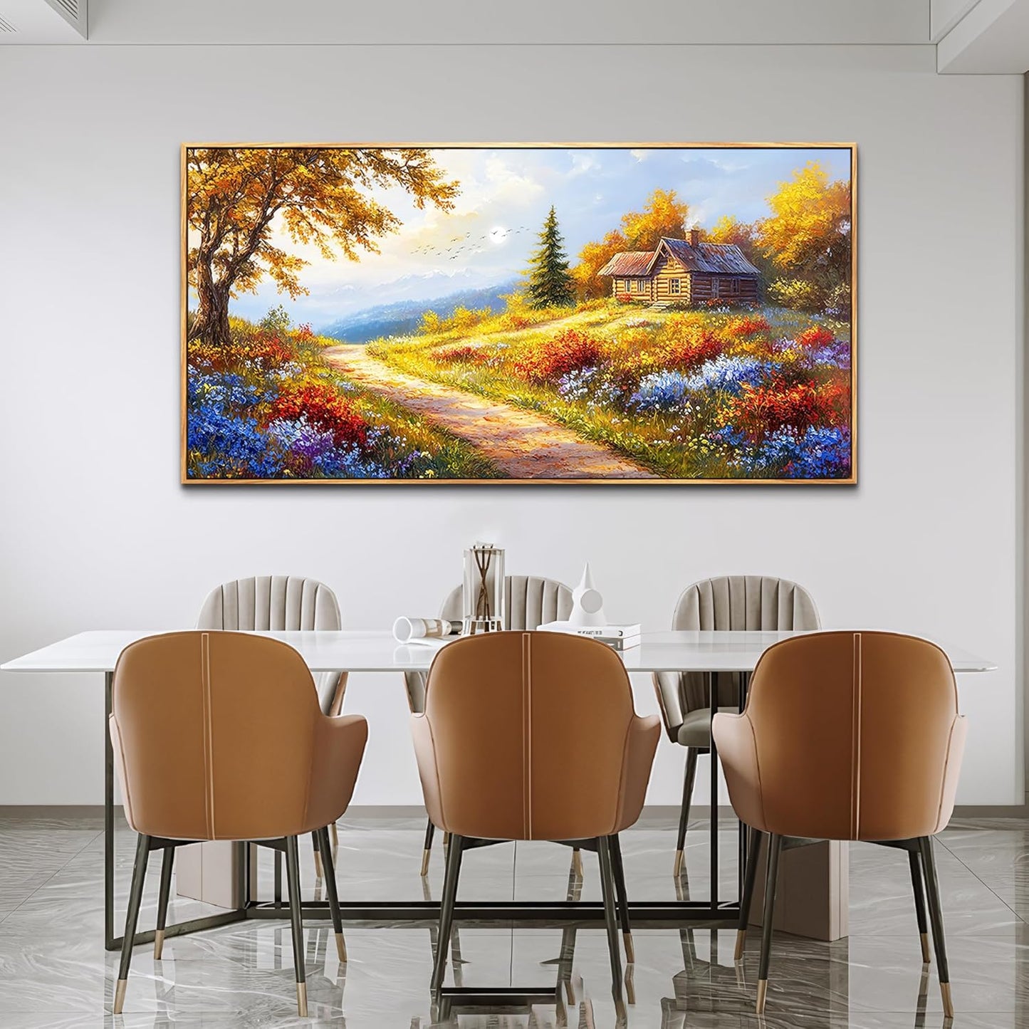 KELIYUAN Large Wall Art For Living Room Framed Canvas Wall Decor For Office Decorations For Bedroom Landscape Painting Pictures Prints Artworks Restaurant Kitchen Mural Modern Home Decor 20"X40"