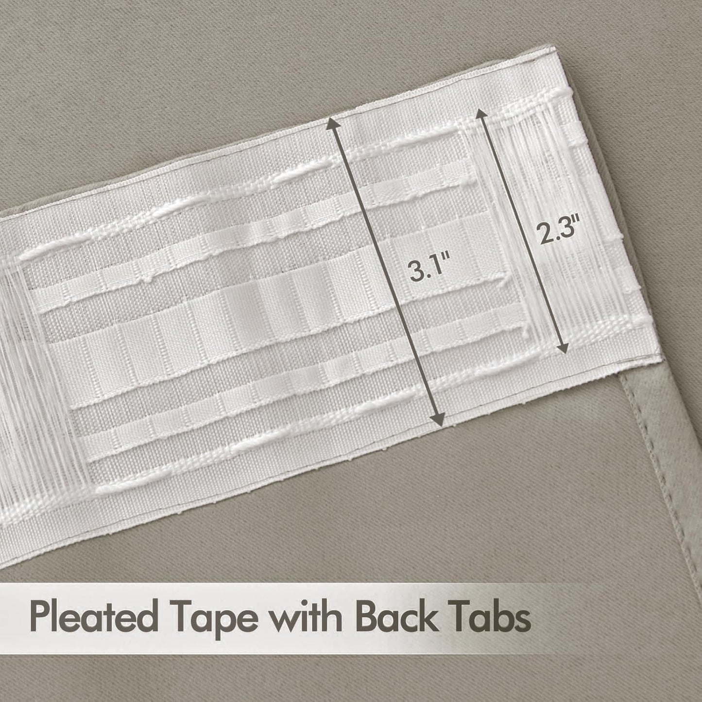 MIULEE Stone Back Tab Blackout Curtains 84 Inch Length 2 Panels Set for Living Room Bedroom Privacy, Rod Pocket/Pinch Pleat Thermal Insulated Room Darkening Pleated Light Blocking Drapes
