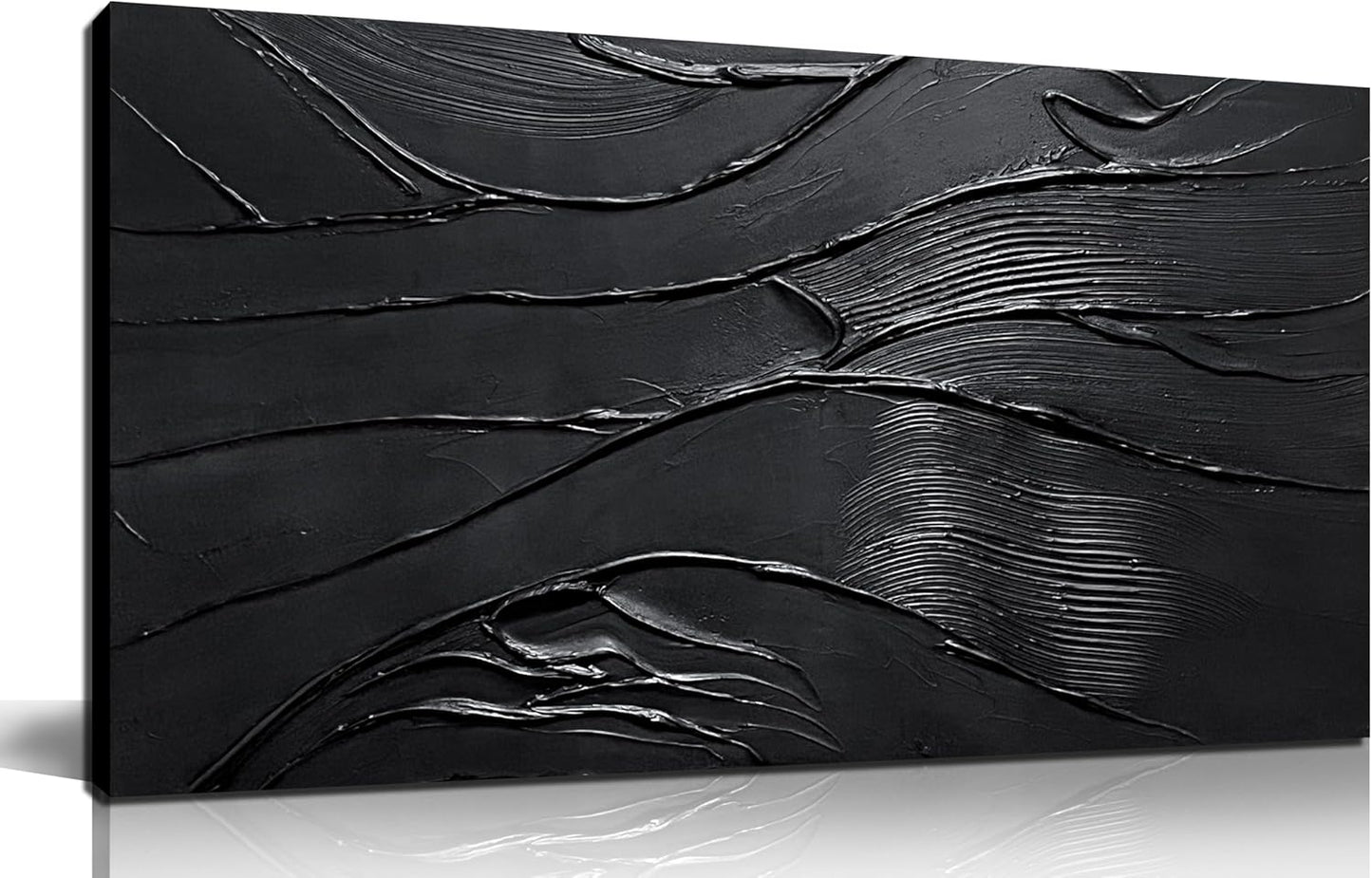 CGXART Abstract Painting Wall Art For Living Room Black Painting Wall Decor For Bedroom Modern Wall Art For Bathroom Size 20 x 40 Inch