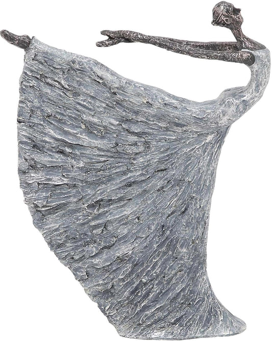 Deco 79 Polystone Dancer Decorative Sculpture Home Decor Statue, Accent Figurine 12" x 3" x 16", Gray