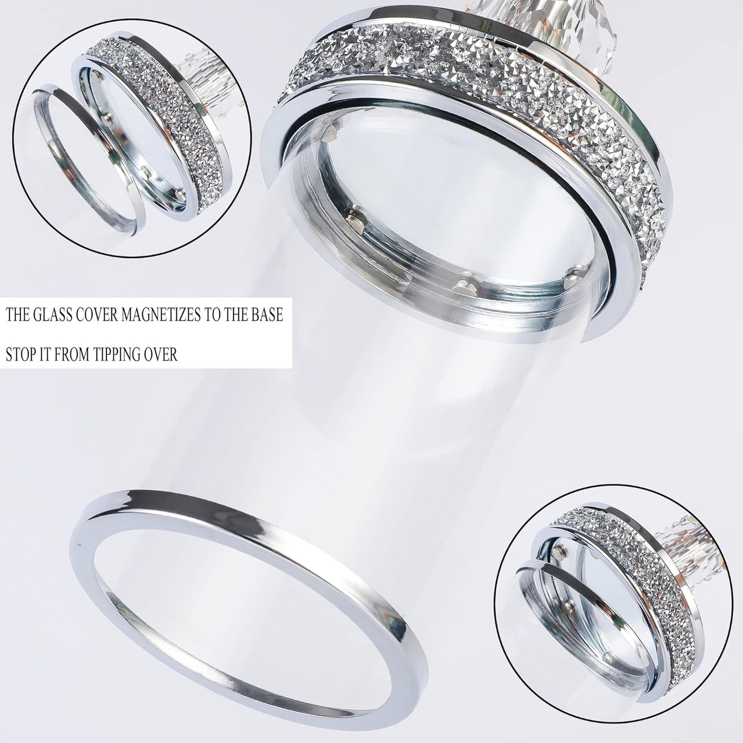 Candle Holders for Pillar Candle, Pillar Crystal Candle Holders, Candlesticks Holder for Wedding, Dining Coffee Table, Centerpieces, Home Decor CH00XM