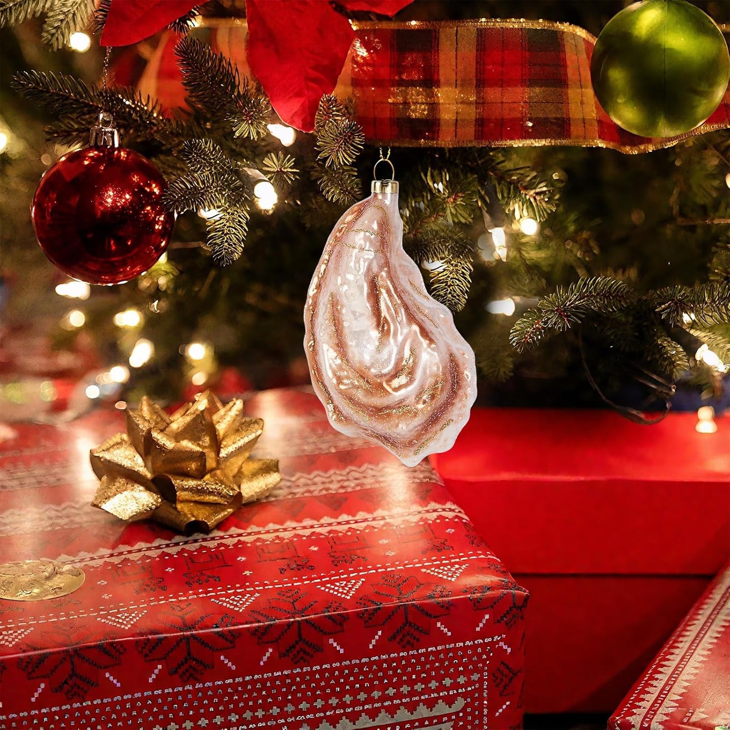 Hanging Christmas Ornaments, 2025 Glass Blown Christmas Tree Ornaments, Christmas Tree Decorations, Funny Gifts & Home Decor, Shell