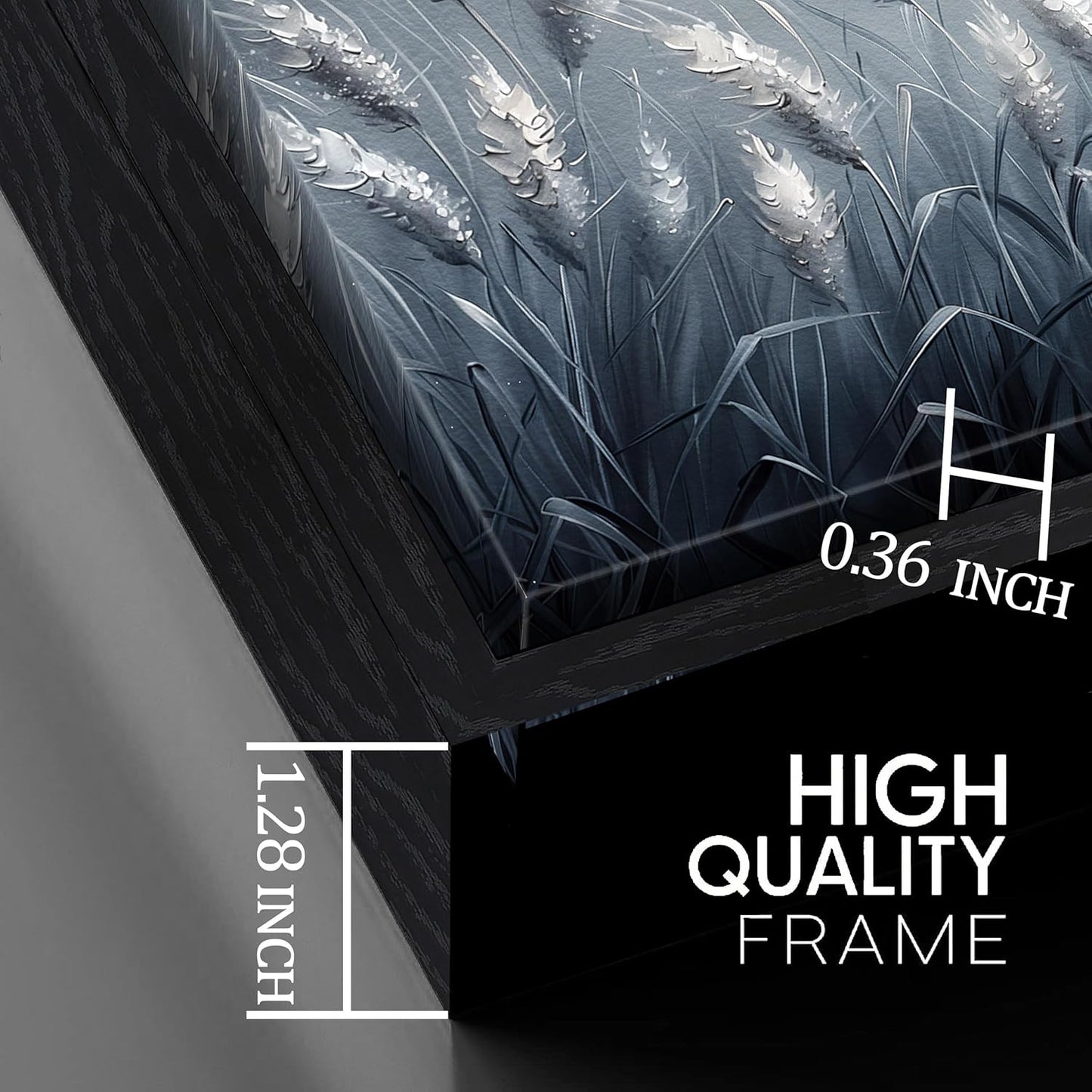 Home Decor Botanical Wall Art Reed Wall Paintings Black Framed Wall Decor Big Pictures 29"x 59"