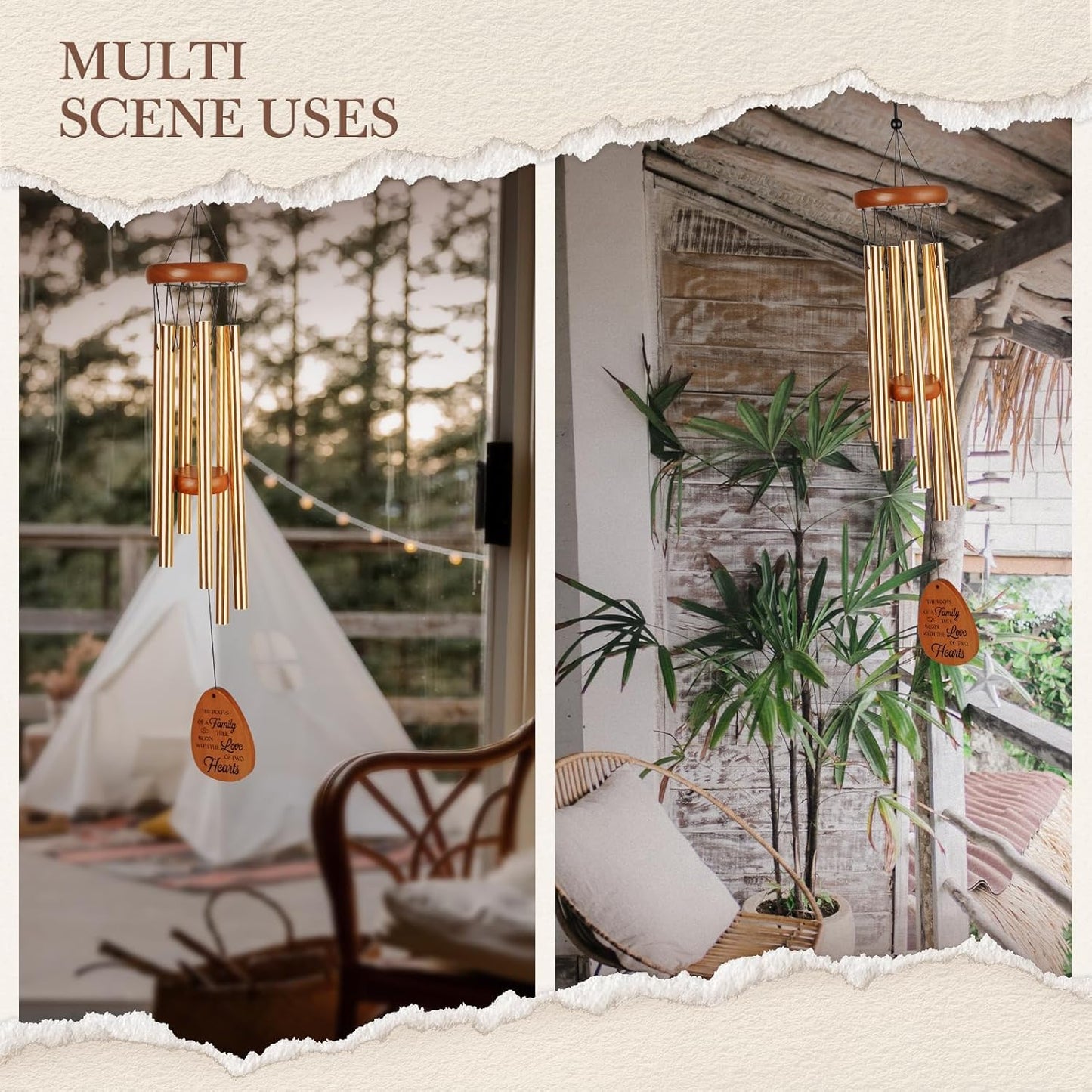 25th Wedding Anniversary Wind Chime, Happy 25th Anniversary Romantic Gifts for Couple, Parents, Wife, Husband, Friends, Sliver Wedding Anniversary's Keepsake Gifts Ideas