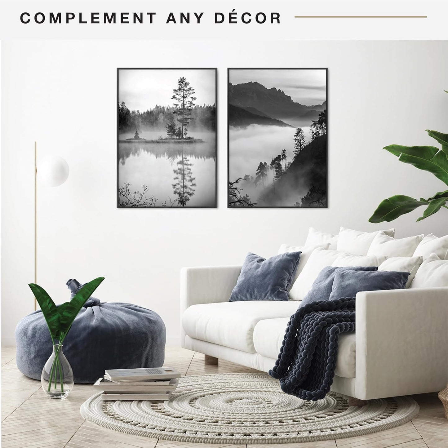 MCS Original Poster Frame 20x28 Black Lightweight Vertical & Horizontal Wall Hanging Large Picture Frame for Posters, Art Prints & Gallery Wall (2-Pack)