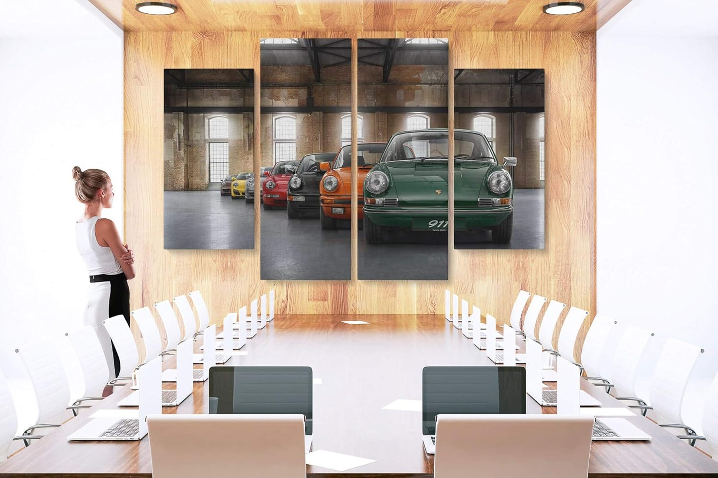 Porsche Car 911 Color Revolution Canvas Art Print Picture Wall Home Decor - Various Sizes (4 Pieces Large)
