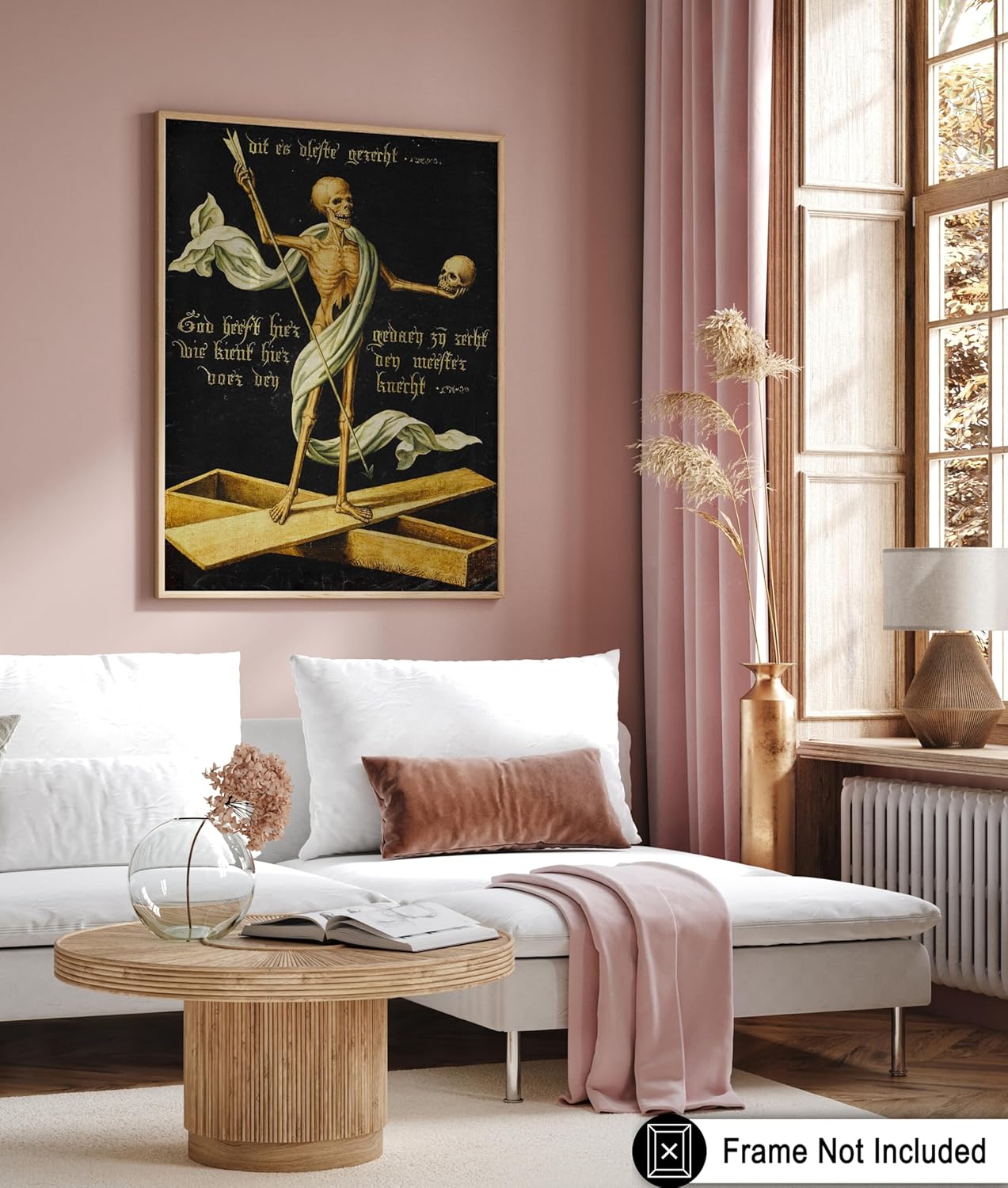 Poster Master Vintage Allegory of Life and Death Poster - Retro Skeleton Print - Halloween Art - Gift for Men & Women - Gothic Wall Decor for Dorm, Living Room or Bedroom - 8x10 UNFRAMED Wall Art