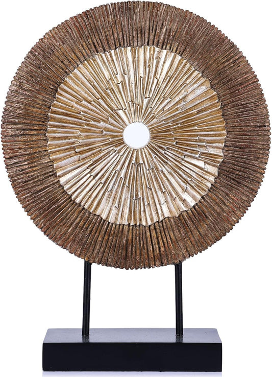 XMGZQ Wood Color Minimalist Round Statue Above Cabinet Decor Kitchen,Modern Decorative Sculpture Home Decorations for Living Room Coffee Table,Shelf Decor Items,Center Pieces Decoration for Table