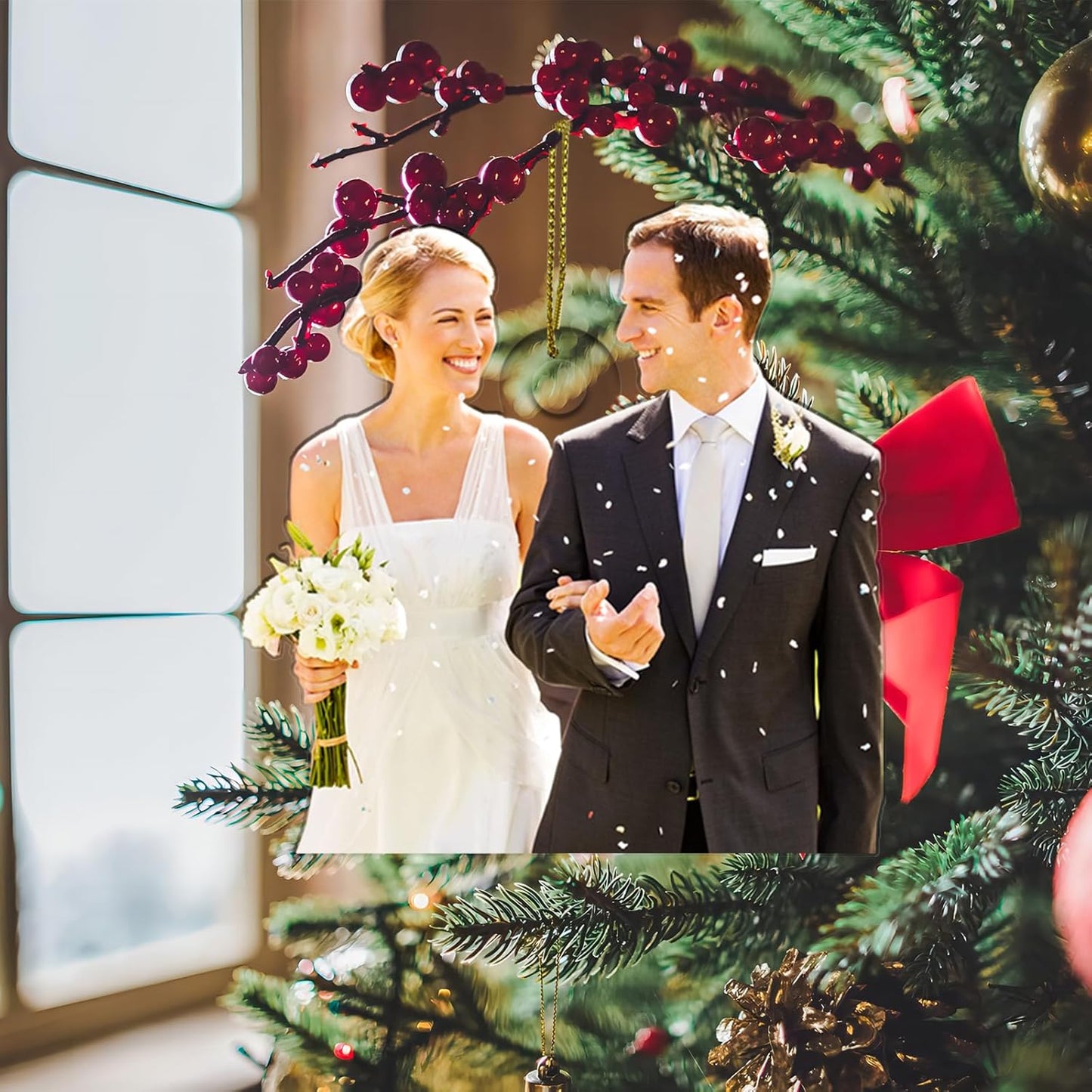 Personalized Christmas Ornaments,Acrylic Photo Ornament Using My Own Photos,Make Your Own Christmas Ornaments,Hanging Custom Xmas Tree Ornament,Customized Picture Pendant for Family