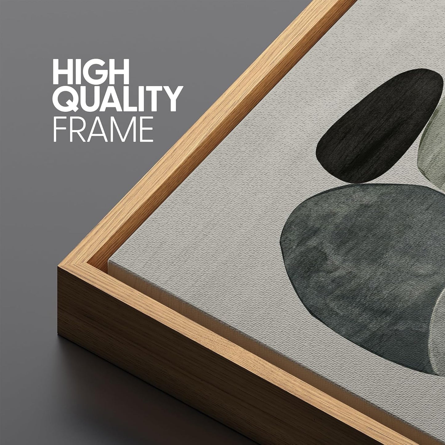 MUDECOR Large Framed Canvas Print Wall Art Abstract Elegance Contemporary Stone Shapes Illustrations Antique Retro Fine Art Illustrations Decorative Colorful for Bedroom - 60"x20"