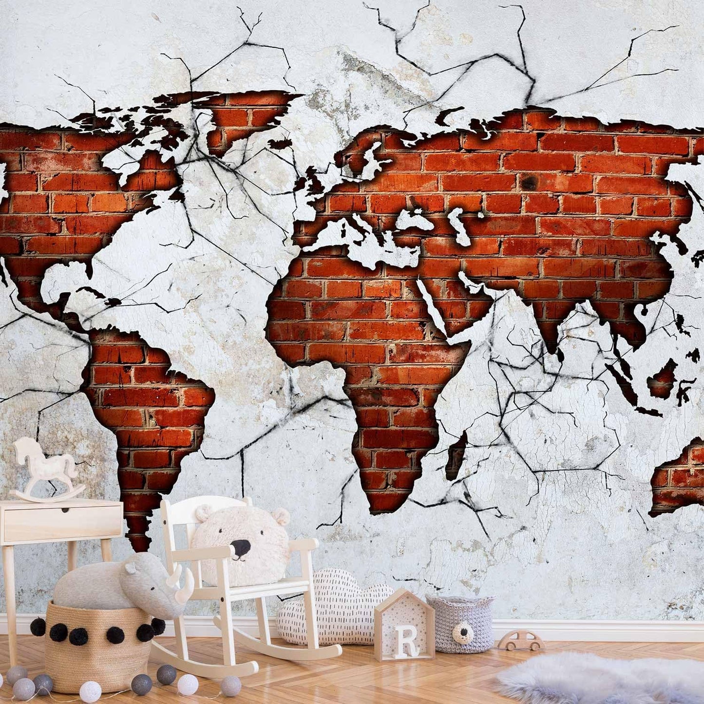 artgeist Wall Mural World Map 157x110 in - XXL Non-Woven Wallpaper Fleece Wall Decor Photo Print Picture Image Design Map of The World k-A-0495-a-a