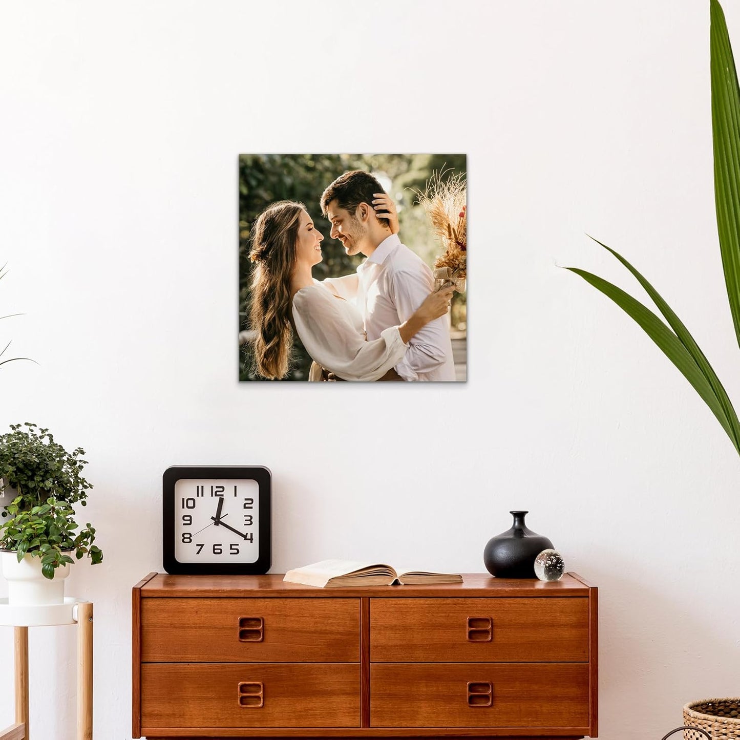 WayToLight Custom Canvas Prints with Your Photos Framed Personalized Picture Canvas Prints Wall Art Ideal for Home Decor Christmas Family Gifts (16" x 16")