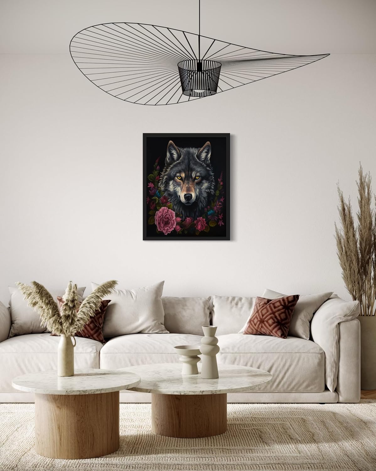 Vintage Wolf Poster Art Print, Halloween Scary Wall Art Academia Spooky Painting Decoration for Horror Prints, Gothic Posters Bedroom Decor 89 (Vintage Wolf, 8 x 10 inches, Black Frame)