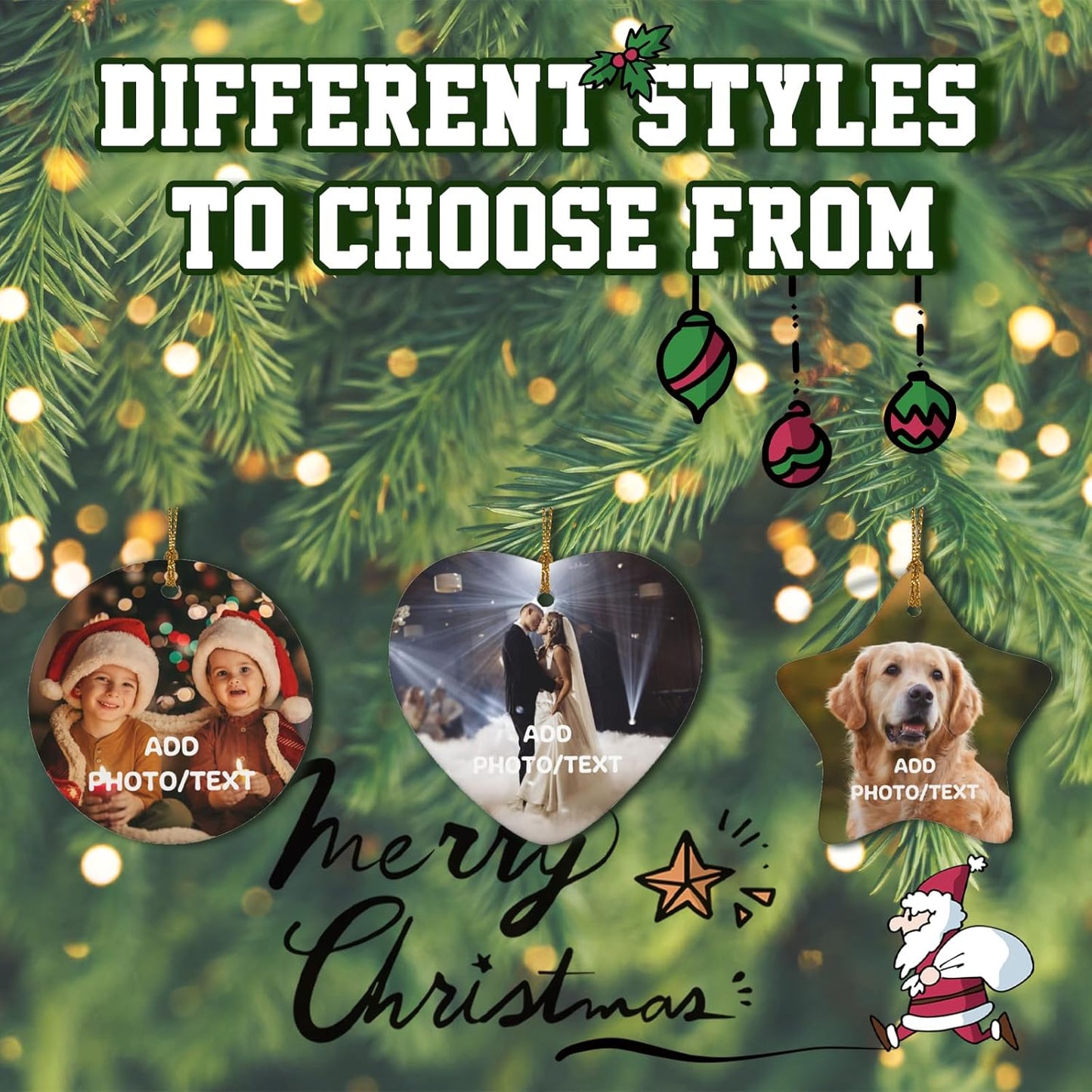 Personalized Christmas Ornaments 2025 Custom Ornament Xmas Photo Ornament Customized Gifts Round