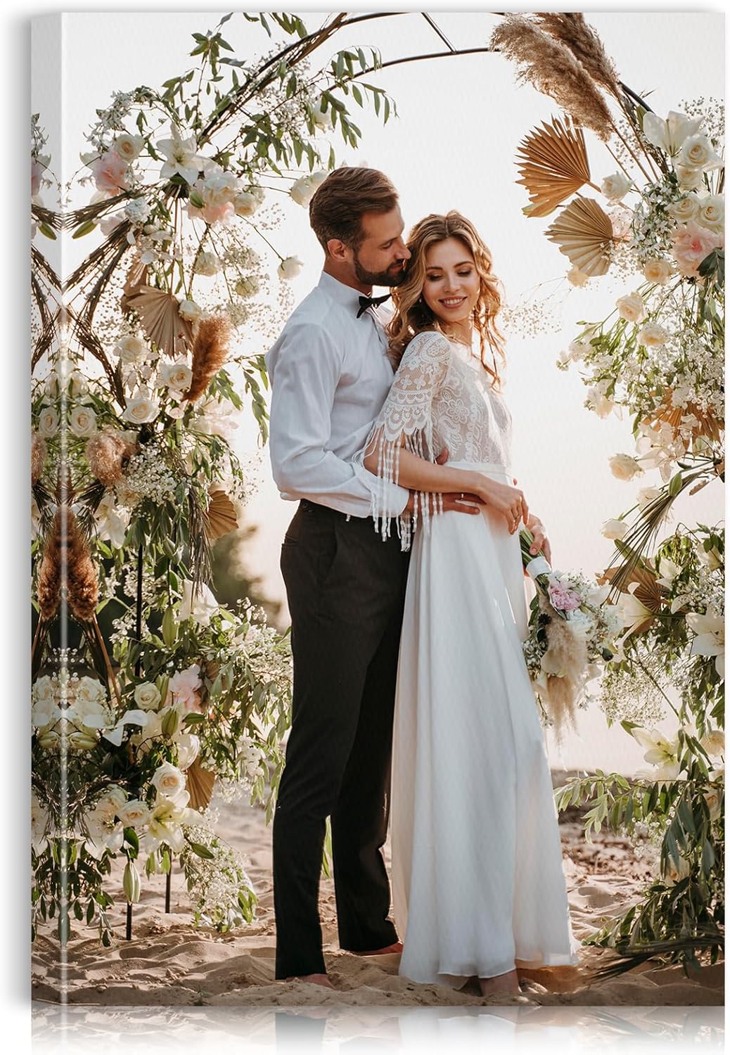 Custom Canvas Prints with Your Photos - Personalized Pictures Print, Customized Photo Gifts, Wall Art Poster Canvas Printing for Wedding, Family, Baby, Pets, Home Office Decor, Wrapped Frame 20x30