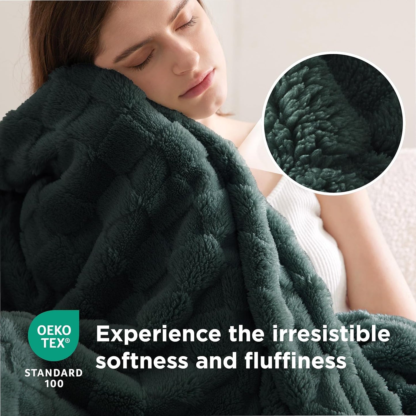 Bedsure GentleSoft King Size Blanket for Bed - Super Soft Cozy Blankets for Women Men Girls, Large Fuzzy Fleece Throw for Bedroom Decor, Mallard Green,108x90 Inches
