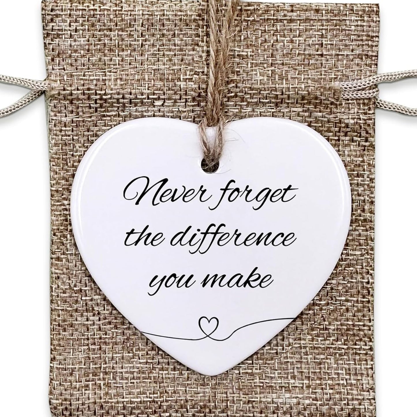 Thank You Gifts for Women Men - Never Forget The Difference You Make Ceramic Ornament Keepsake Appreciation, Retirement Gifts for Women Men, Farewell, Goodbye, Leaving Ideas for Coworker, Boss