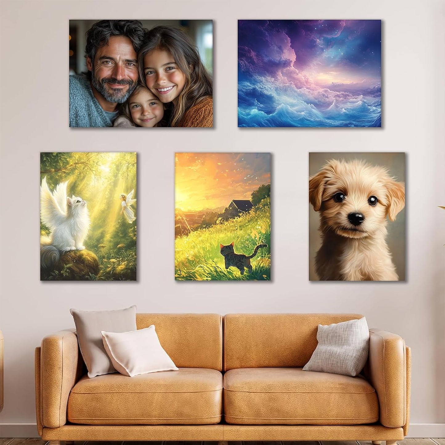 Personalized Pictures with Photos Custom Poster Wall Art Prints Customize Canvas Wall Picture Framed Prints for Living Room Wall Art 16x24in