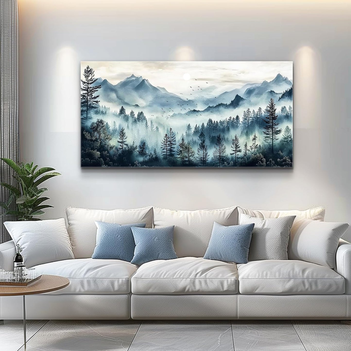 Canvas Wall Art for Living Room Wall Decor for Bedroom Office Wall Decoration Foggy Forest Painting Artwork Room Aesthetic Home Decor 20x40 in