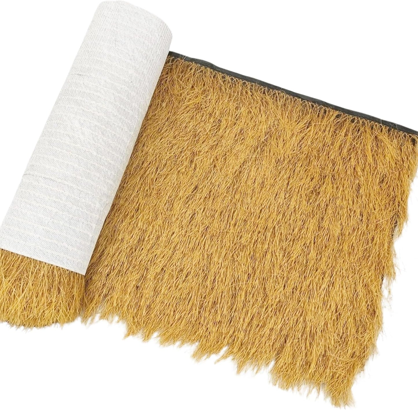 Realistic Synthetic Thatch Roll Sun-Bleached Yellow - 18 & 30 Inch Widths - Reinforced Weave for Mexican Palapa, Tiki Bars, Hawaiian Parties & Patio Decor (30 Inch Width x 4 Feet Length)