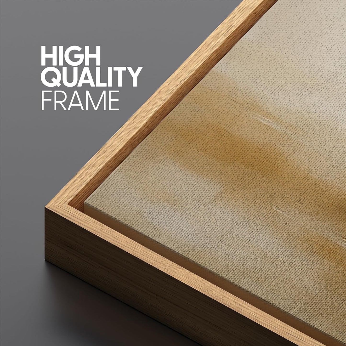 MUDECOR Extra Larg Framed Canvas Print Wall Art Minimalist Golden Brown Abstract Modern Neutral Illustrations Decorative Colorful for Bedroom - 60"x30"