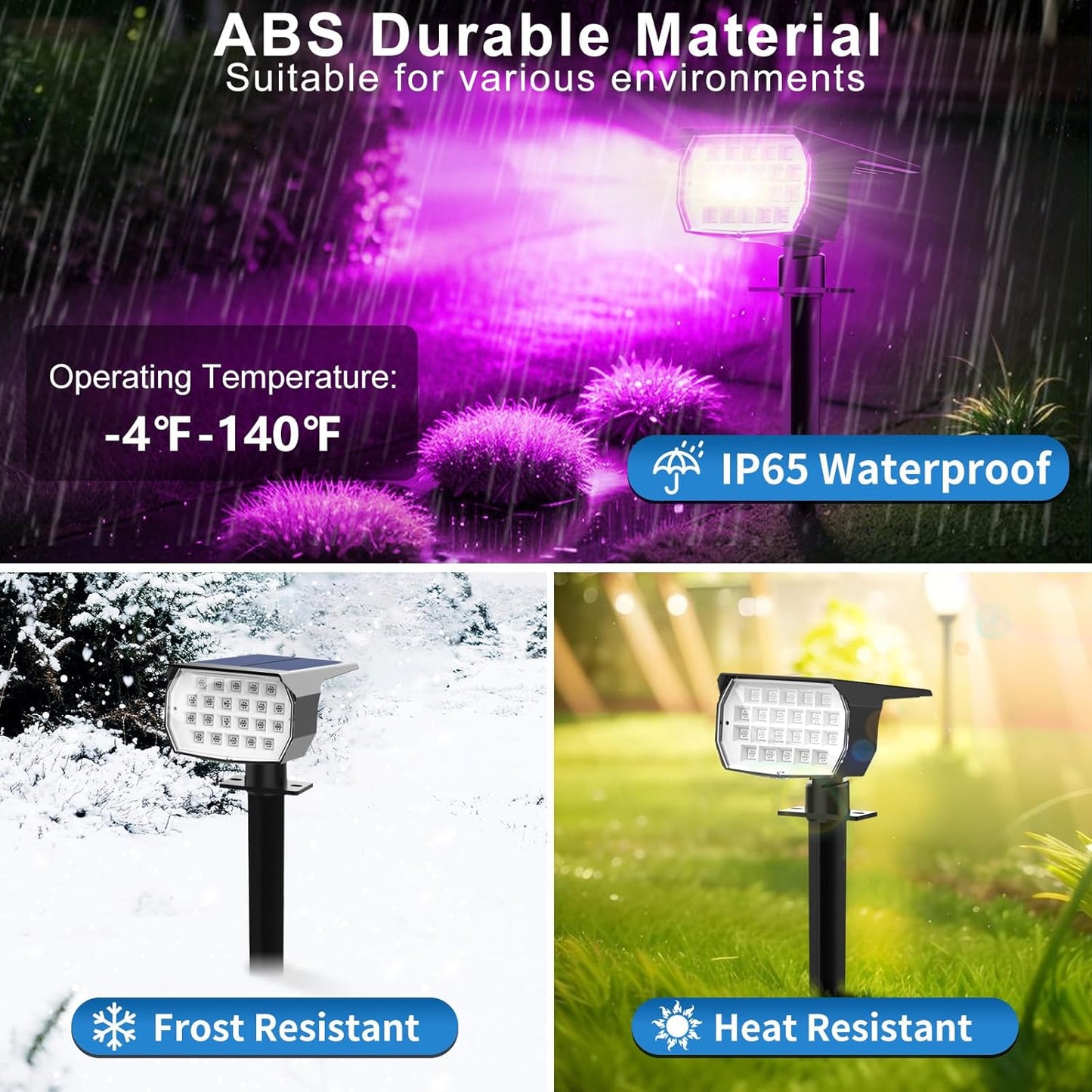 Solar Color Changing Spot Lights Outdoor Waterproof Colored RGB Solar Powered Landscape Lights for Yard 7 Lighting Modes Multicolor Solar Spotlights for Pathway Garden Outside (10 Pack)